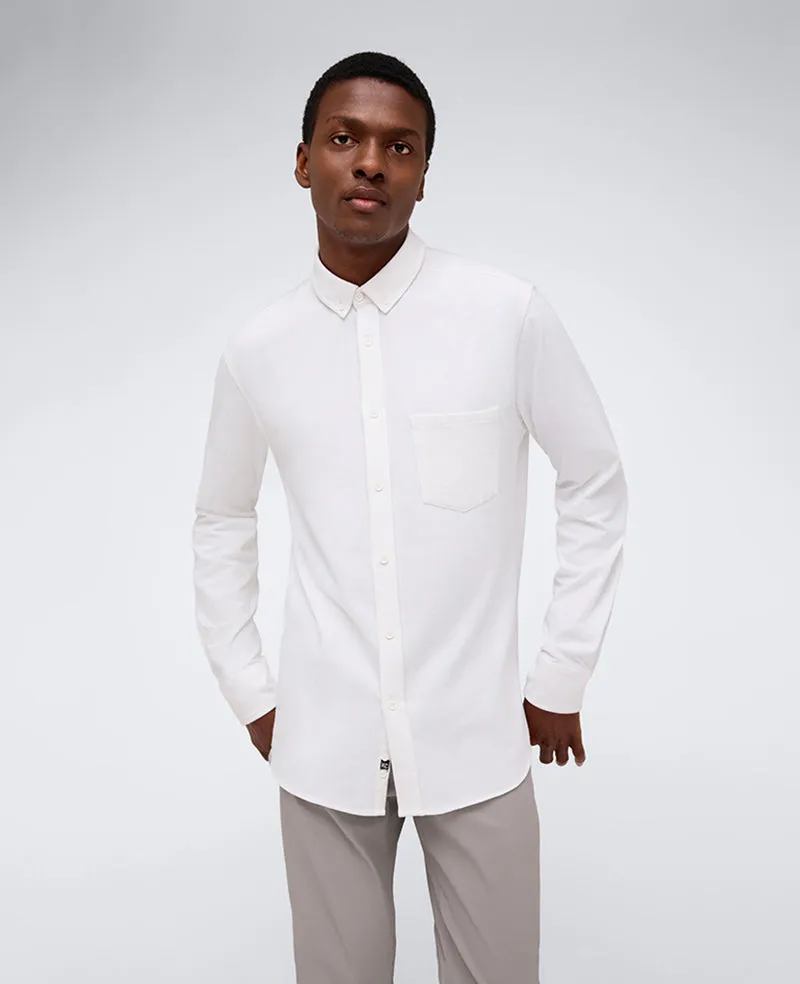 Kenneth Cole Reaction Clothing Long Sleeve Button Down Stretch Shirt camicia bianca