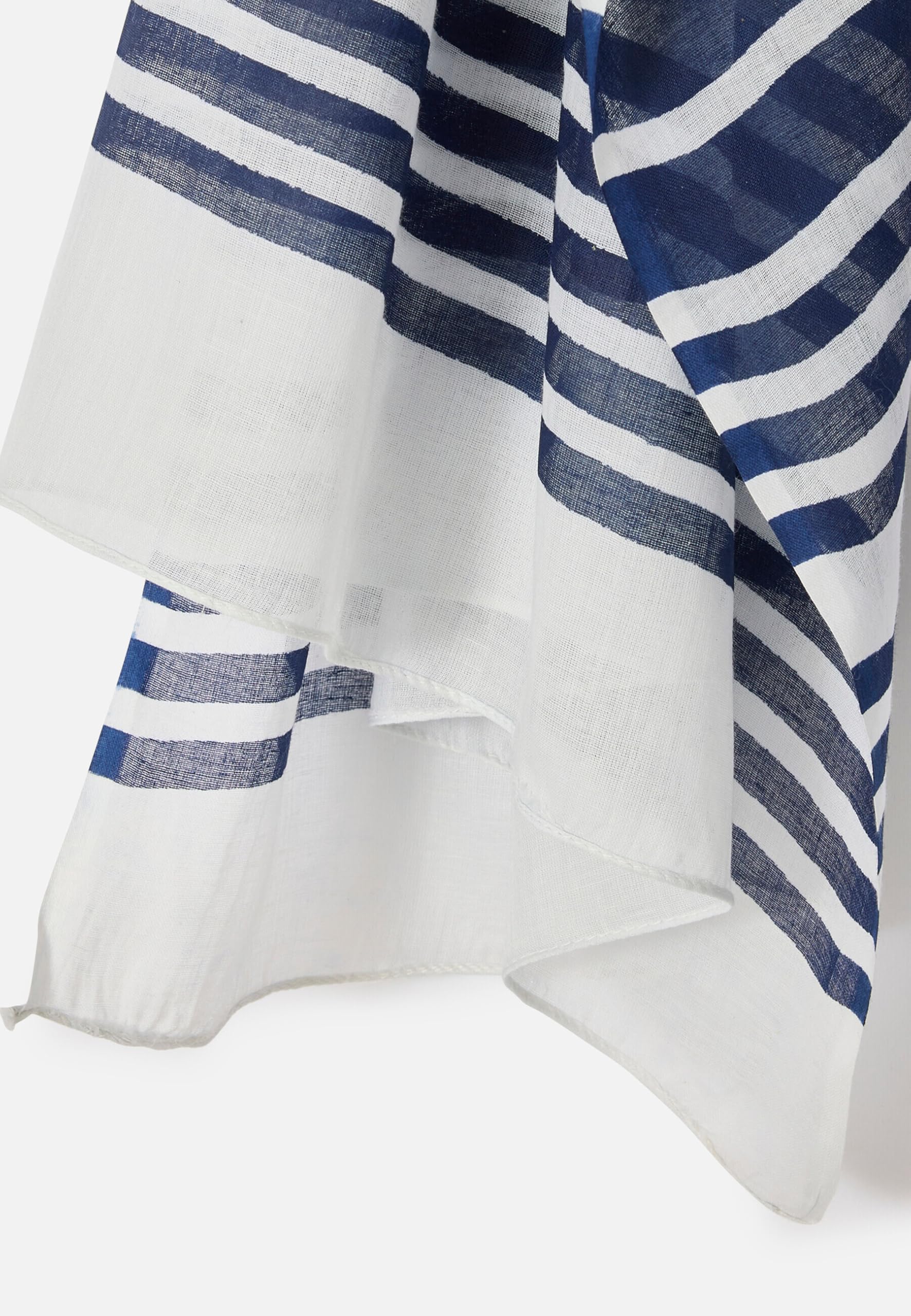 Damart Accessori sciarpa puro cotone blu a righe 180 x 100 cm
