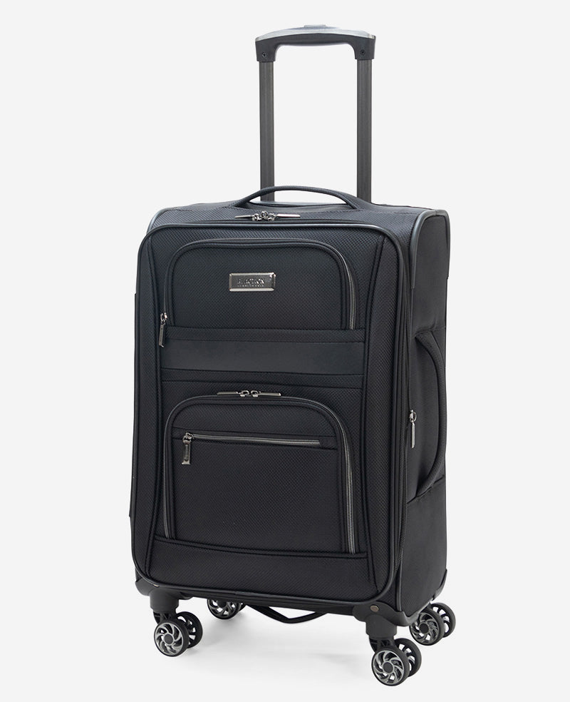 Kenneth Cole Reaction Luggage Rugged Roamer Expandable Suitcase valigia nera espandibile da cabina