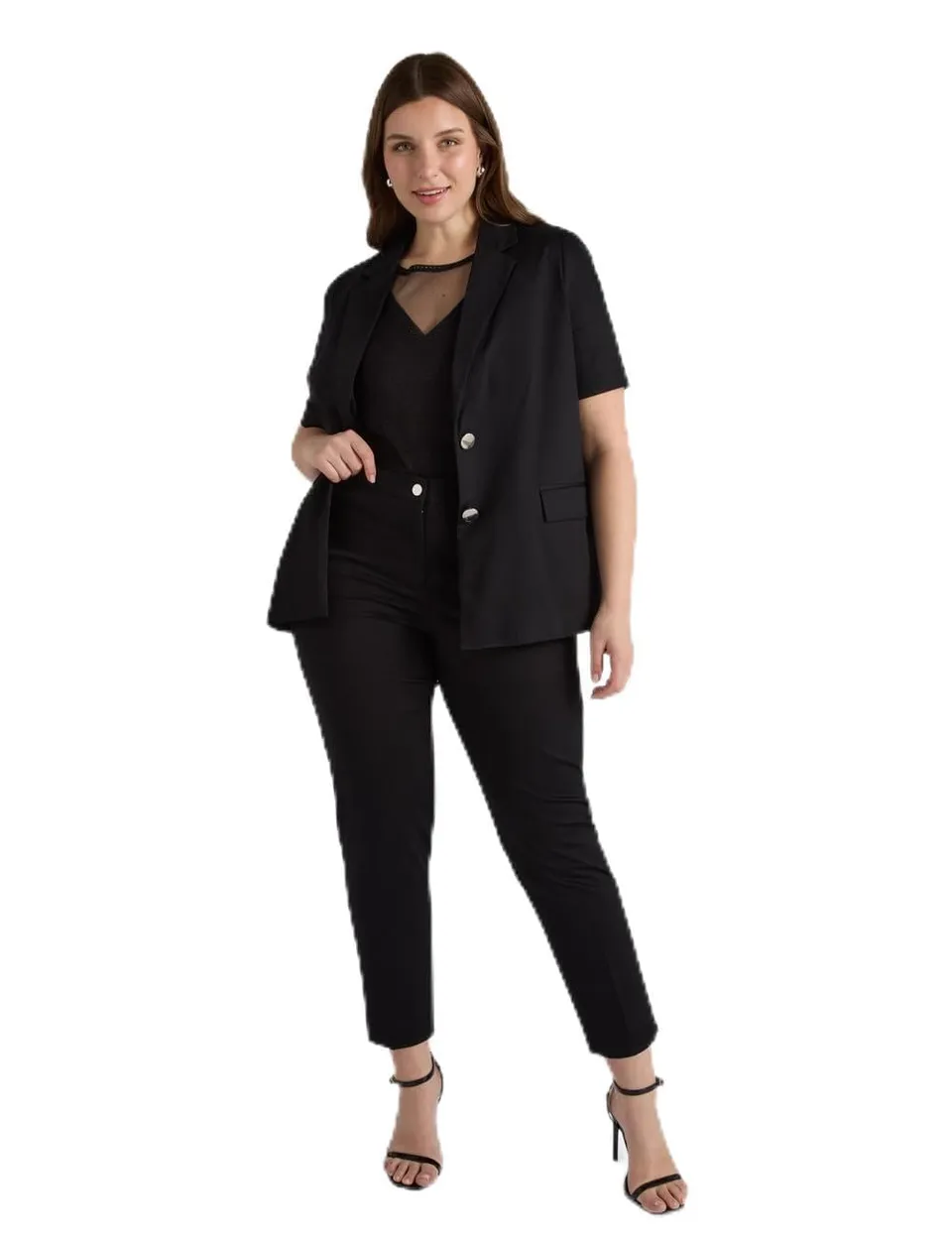Fiorella Rubino Pantaloni Pantaloni in Cotone Curvy Size cotone con elastico dietro