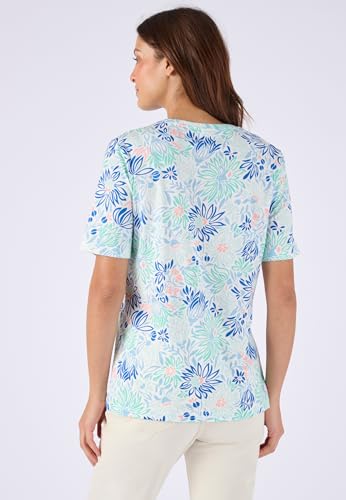 Damart Prêt-à-porter Maglietta in puro cotone Maglietta 38-40 floreale