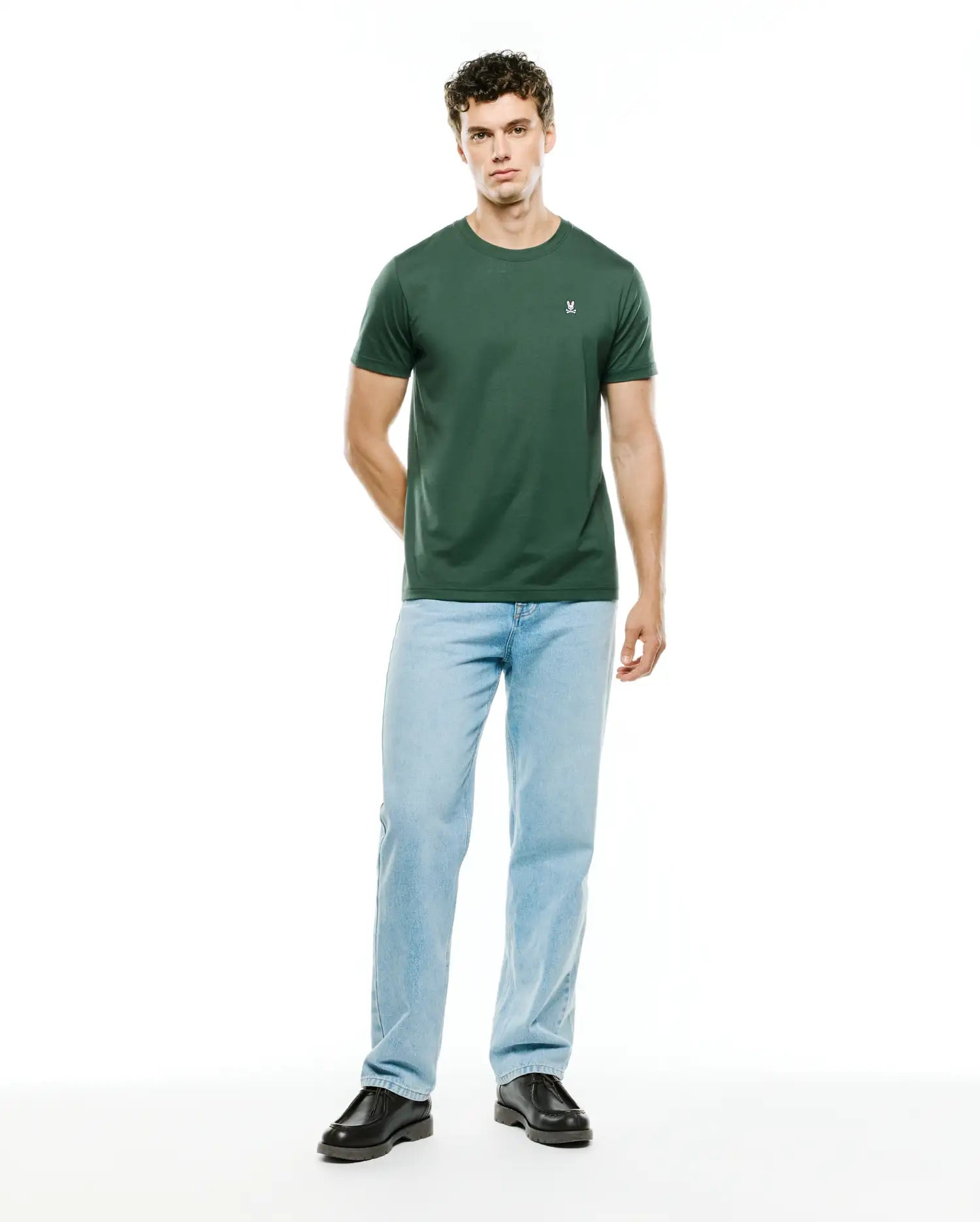 Psycho Bunny Men's Tees Classic Crew Neck Tee B6U014F200 maglietta verde Pineneedle XXS–XXXL in cotone Pima