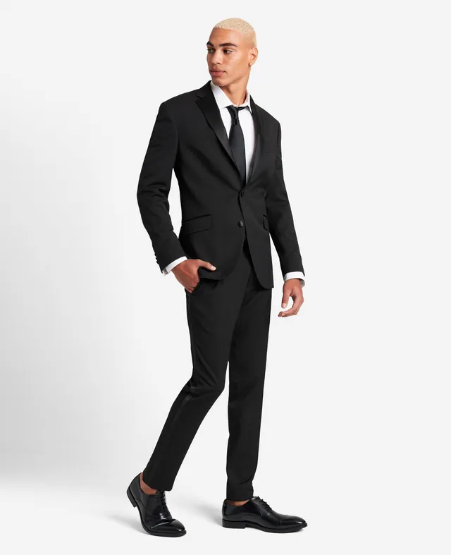 Kenneth Cole Reaction Clothing Ready Flex Slim-Fit Tuxedo Suit abito smoking nero