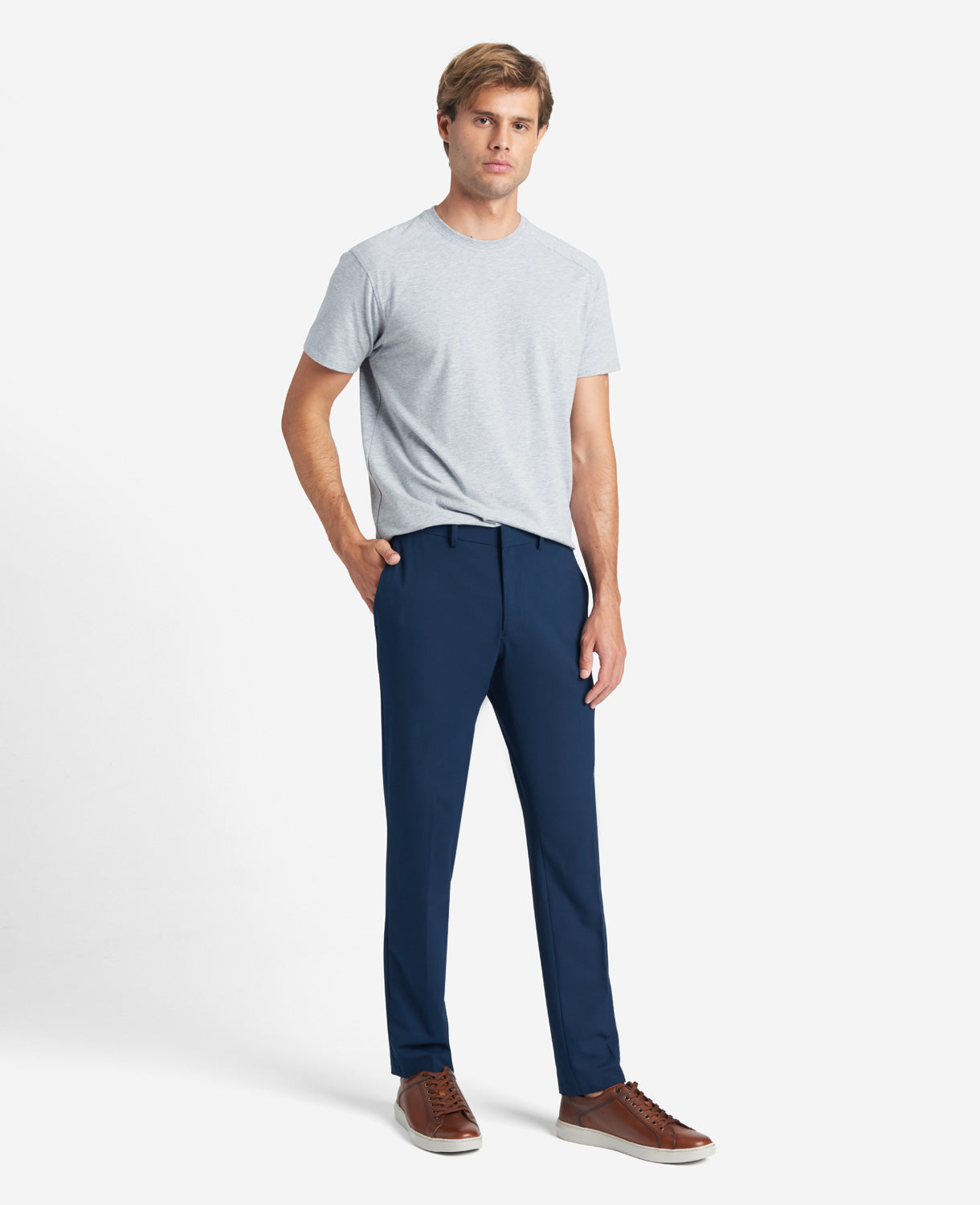 Kenneth Cole Reaction Clothing Skinny-Fit Stretch Performance Dress Pant pantaloni blu