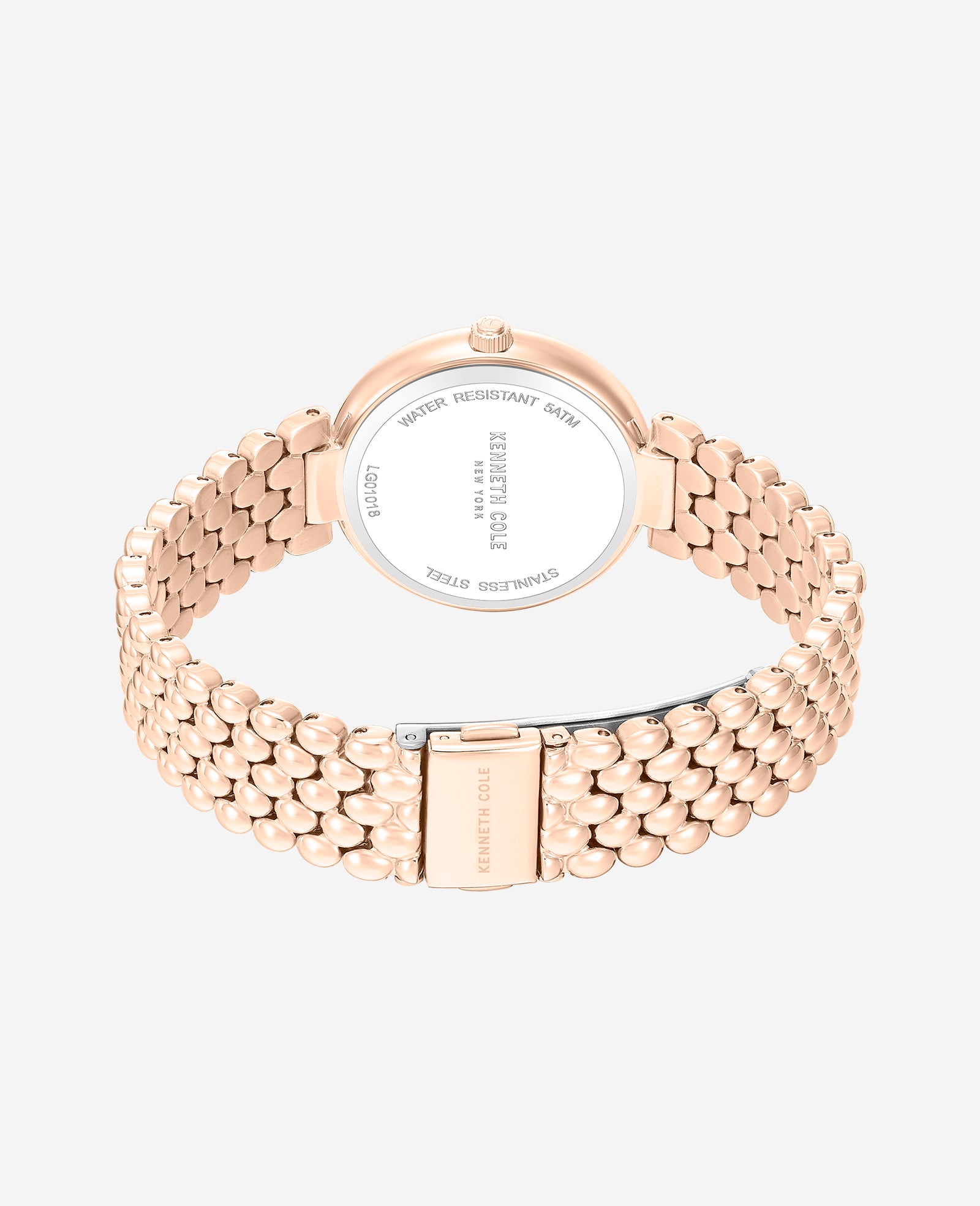Kenneth Cole Reaction Watches Classic Crystal Lined Outer Dial Rose Gold Bracelet Watch orologio Rose Gold