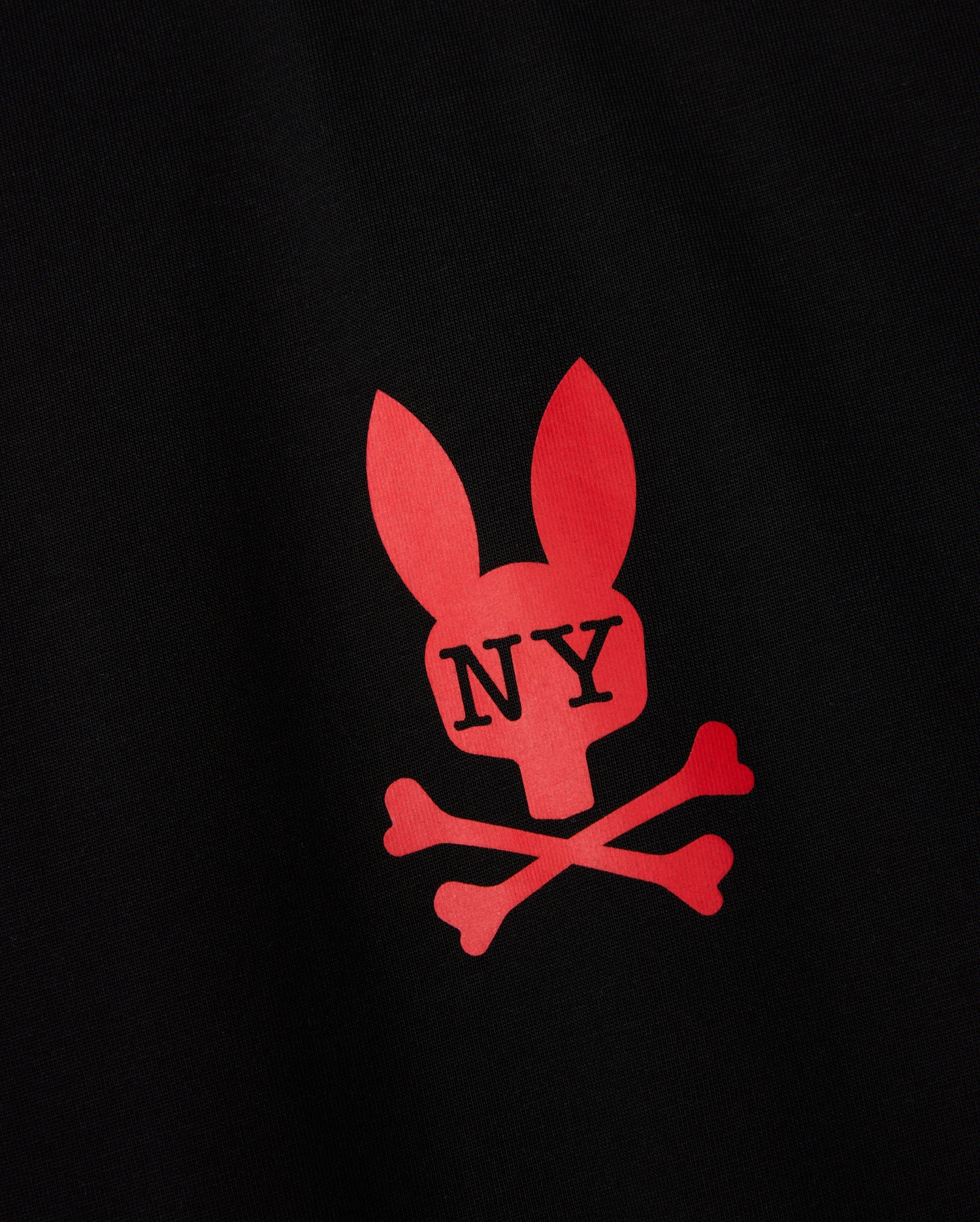 Psycho Bunny Men's Tees New York Tee B6U554W1PC T-shirt nera in cotone Pima