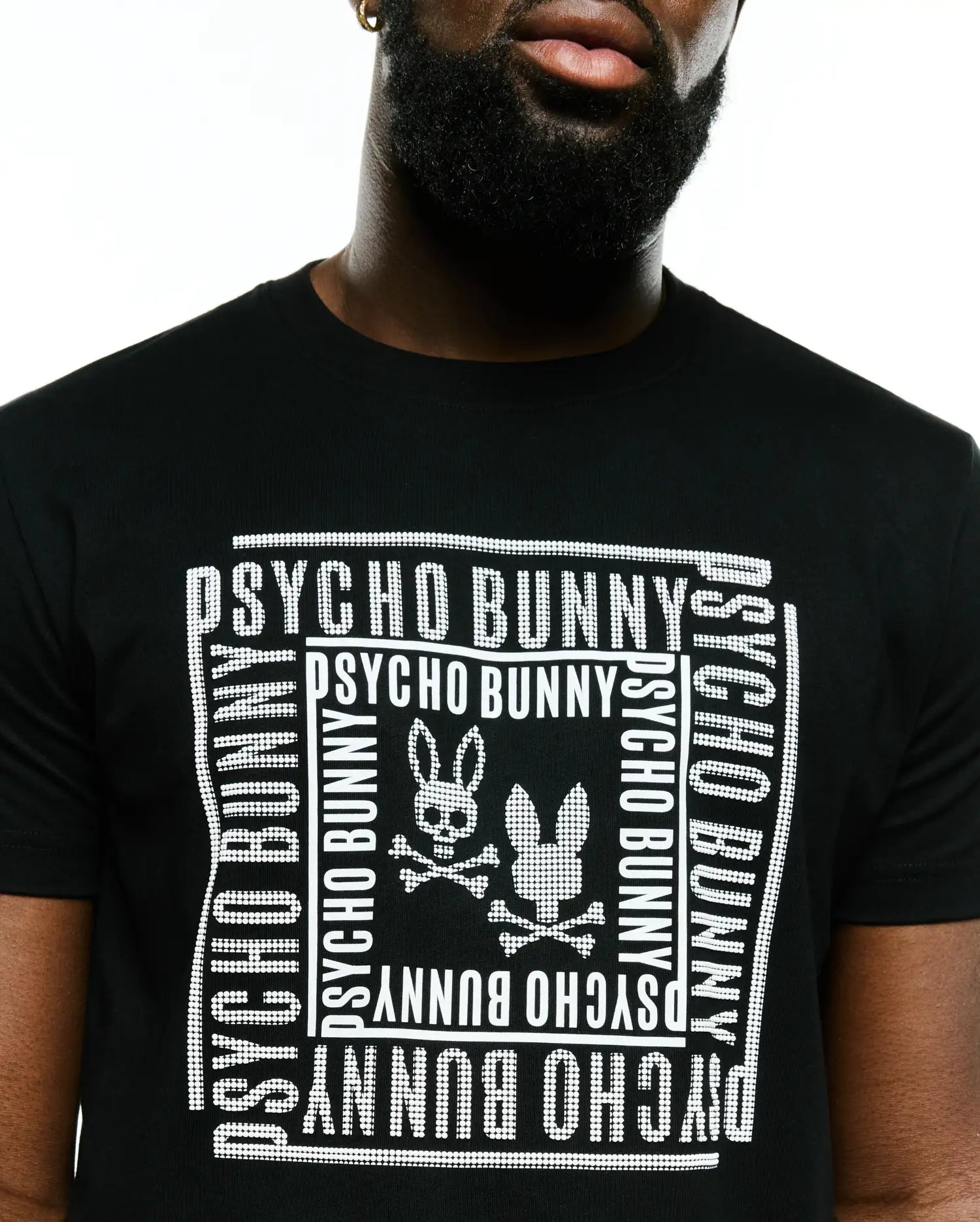 Psycho Bunny Men's Tees MEN'S RAJ WORDMARK GRAPHIC TEE - MT0200447 t-shirt nera