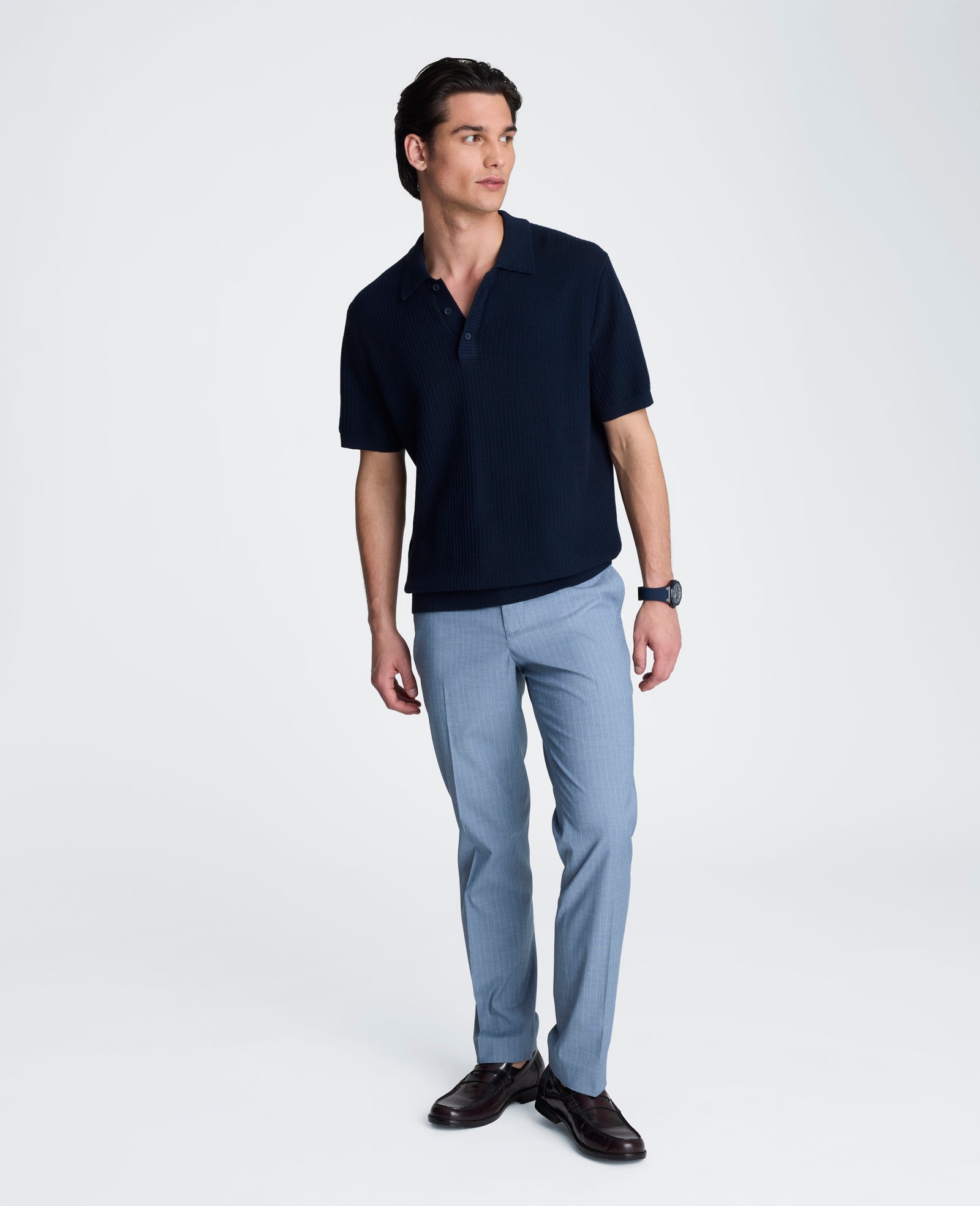 Kenneth Cole Reaction Clothing Sweater Polo polo navy S–XXL in cotone
