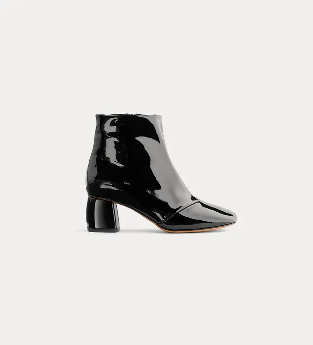 Forte Scarpe My Alma stivaletti in vernice neri con tacco sagomato