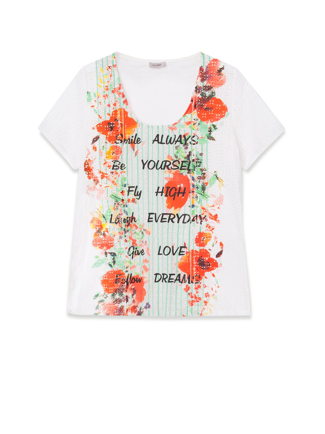 Fiorella Rubino Top e t-shirt T-Shirt Donna in Cotone Stampa Floreale maniche corte