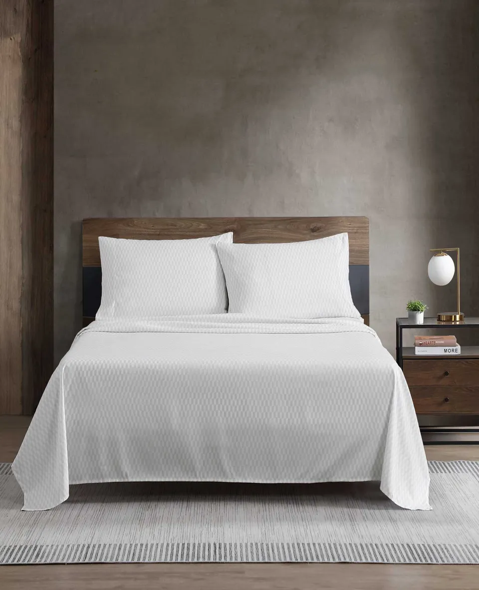 Kenneth Cole Reaction Home & Bedding Wavy Checker Sheet Set lenzuola Queen grigie rinfrescanti