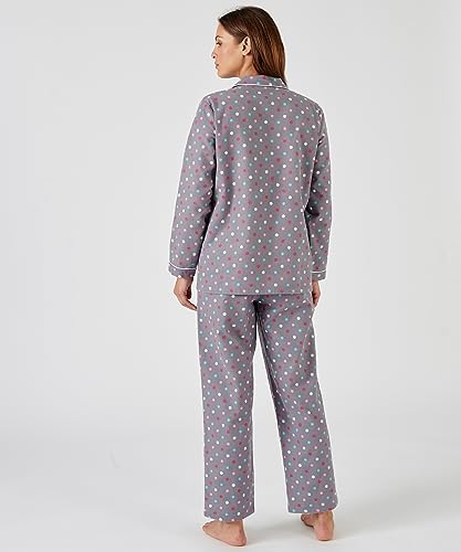 Damart Homewear Pigiama in flanella di cotone donna grigio piselli S
