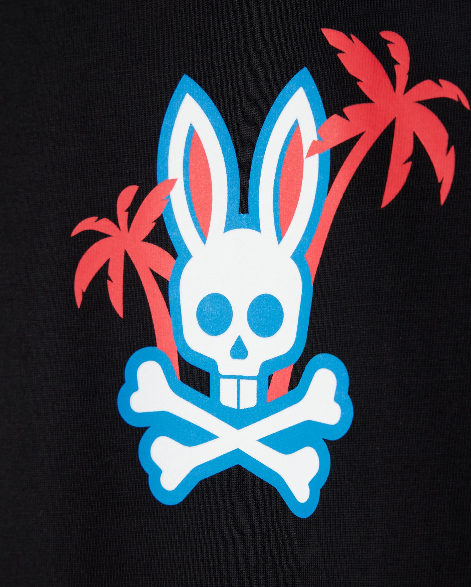 Psycho Bunny Men's Tees Los Angeles City Tee B6U861A2PC T-shirt nera in cotone Pima
