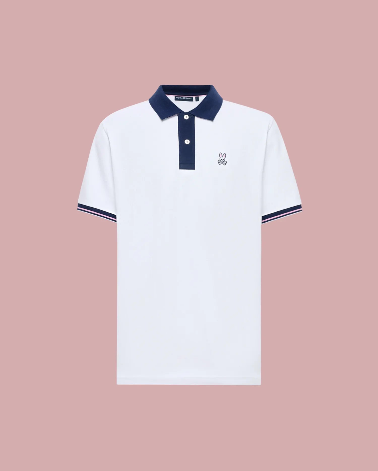 Psycho Bunny Men's Polos Archive Classic Bunny Pique Polo MT0100010 polo bianca