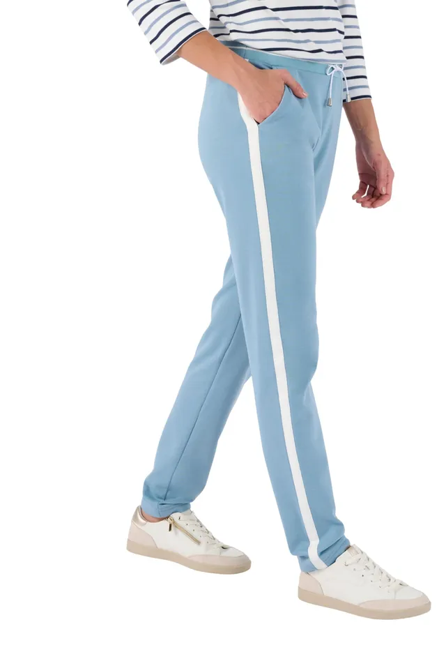 Damart Prêt-à-porter Pantaloni Relax Indoor con fibbie Blu Grigio 50-52 aderenti