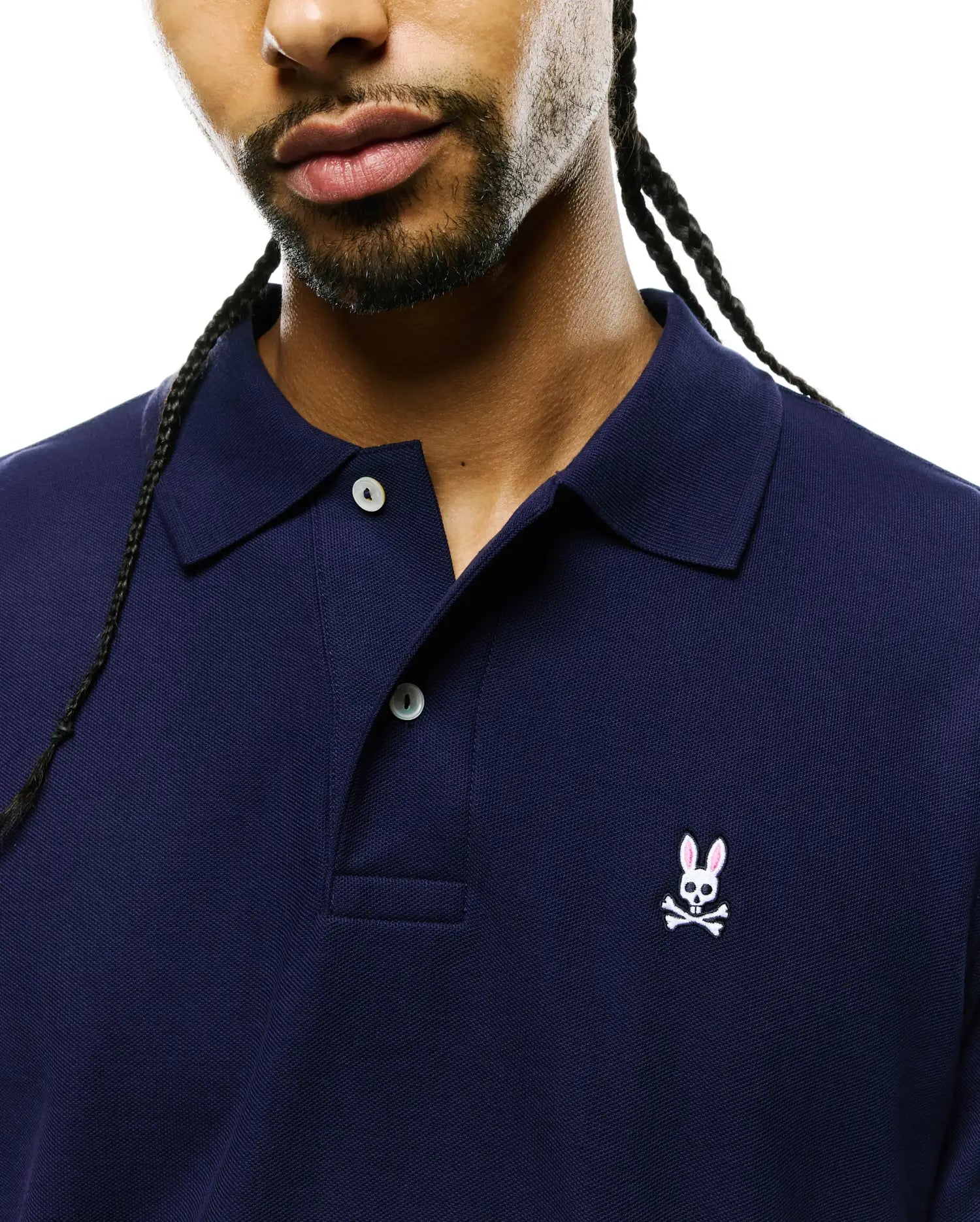 Psycho Bunny Men's Polos B6K001CRPC polo Evening Blue cotone Pima