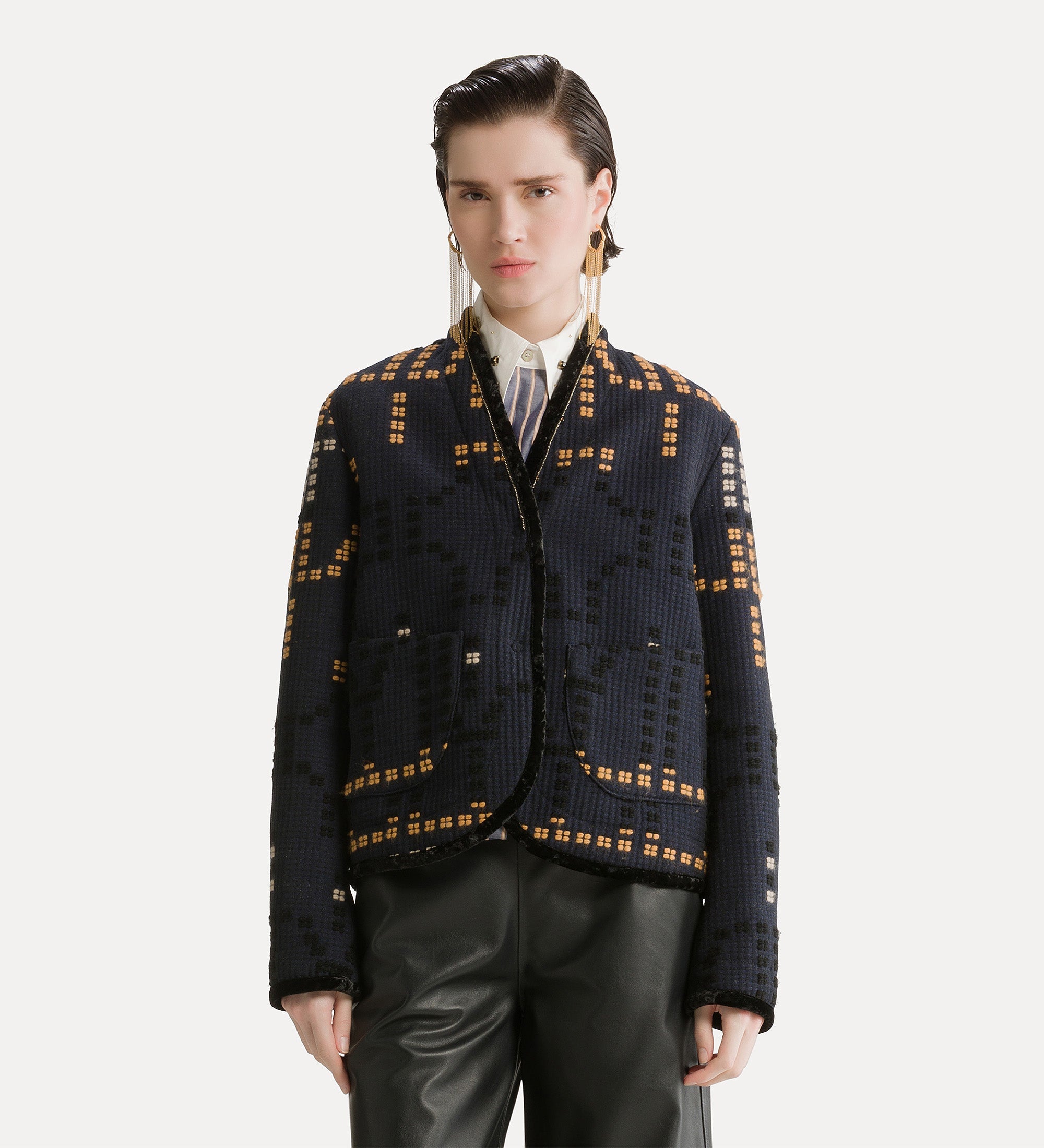 Forte giacche Samarcanda giacca jacquard notte ricami con perline