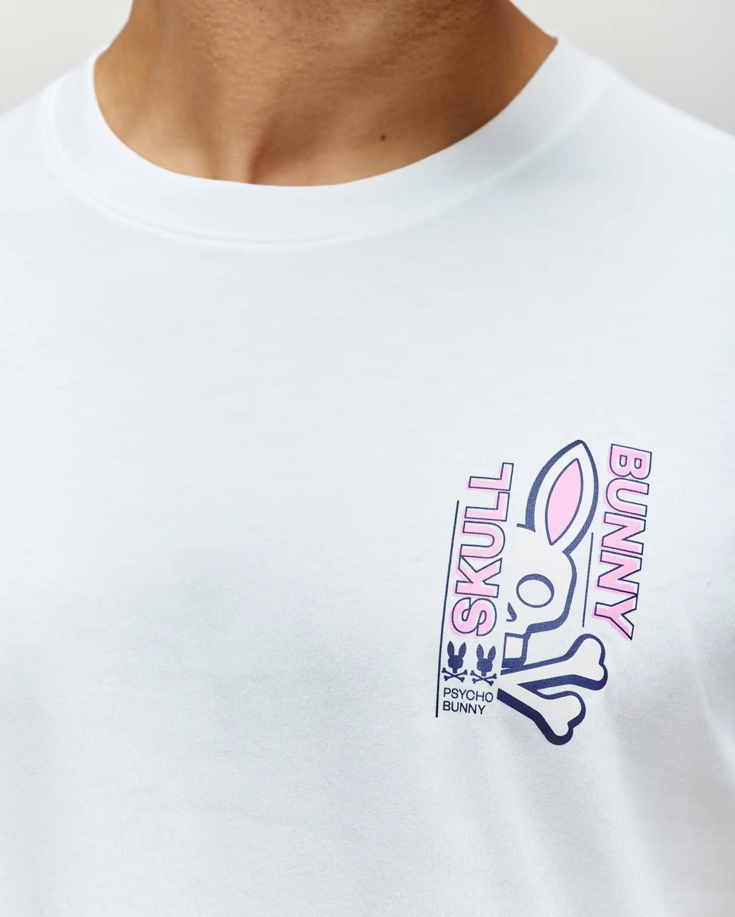 Psycho Bunny Men's Tees MENS SKULL BUNNY GRAPHIC TEE - MT0200330 T-shirt bianca Pima