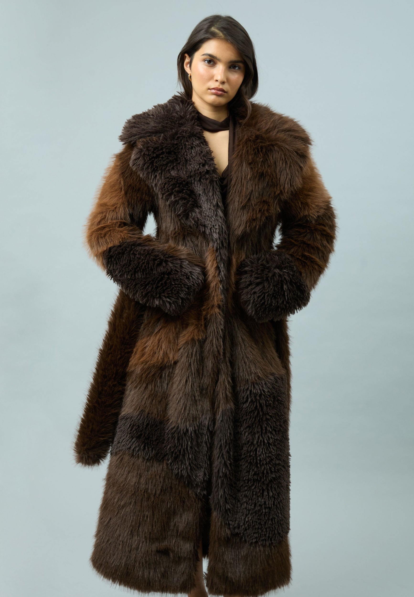 House Of Sunny Women's Jackets HUSTLE FUR PATCHWORK COAT cappotto taglie UK 6-18 pelliccia sintetica