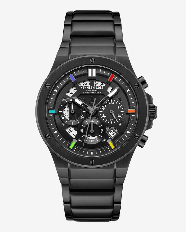 Kenneth Cole Reaction Watches Classic Bracelet Watch With Date Disc orologio nero