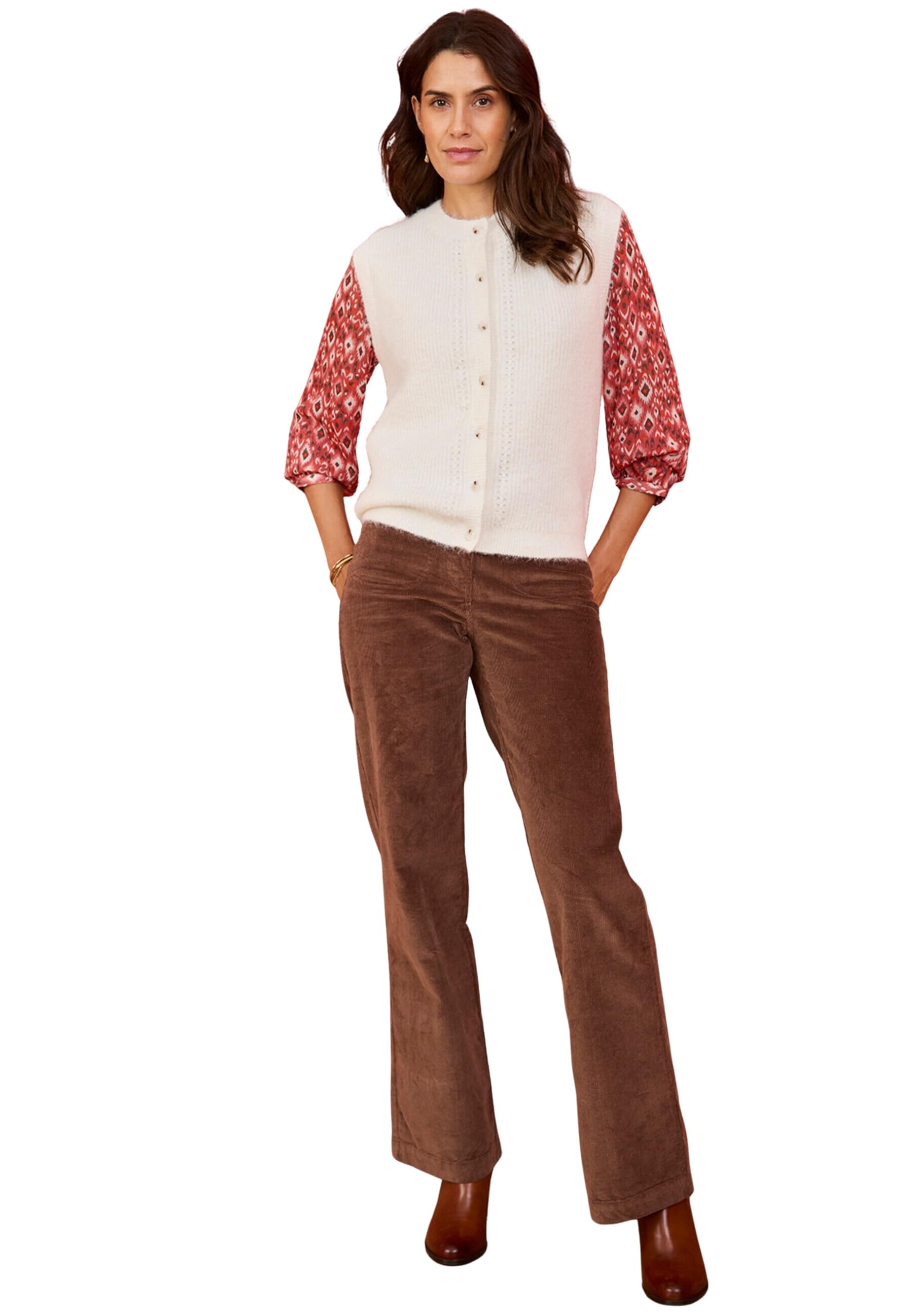 Damart Prêt-à-porter Pantaloni Velluto Large Donna 48-56 elasticizzati