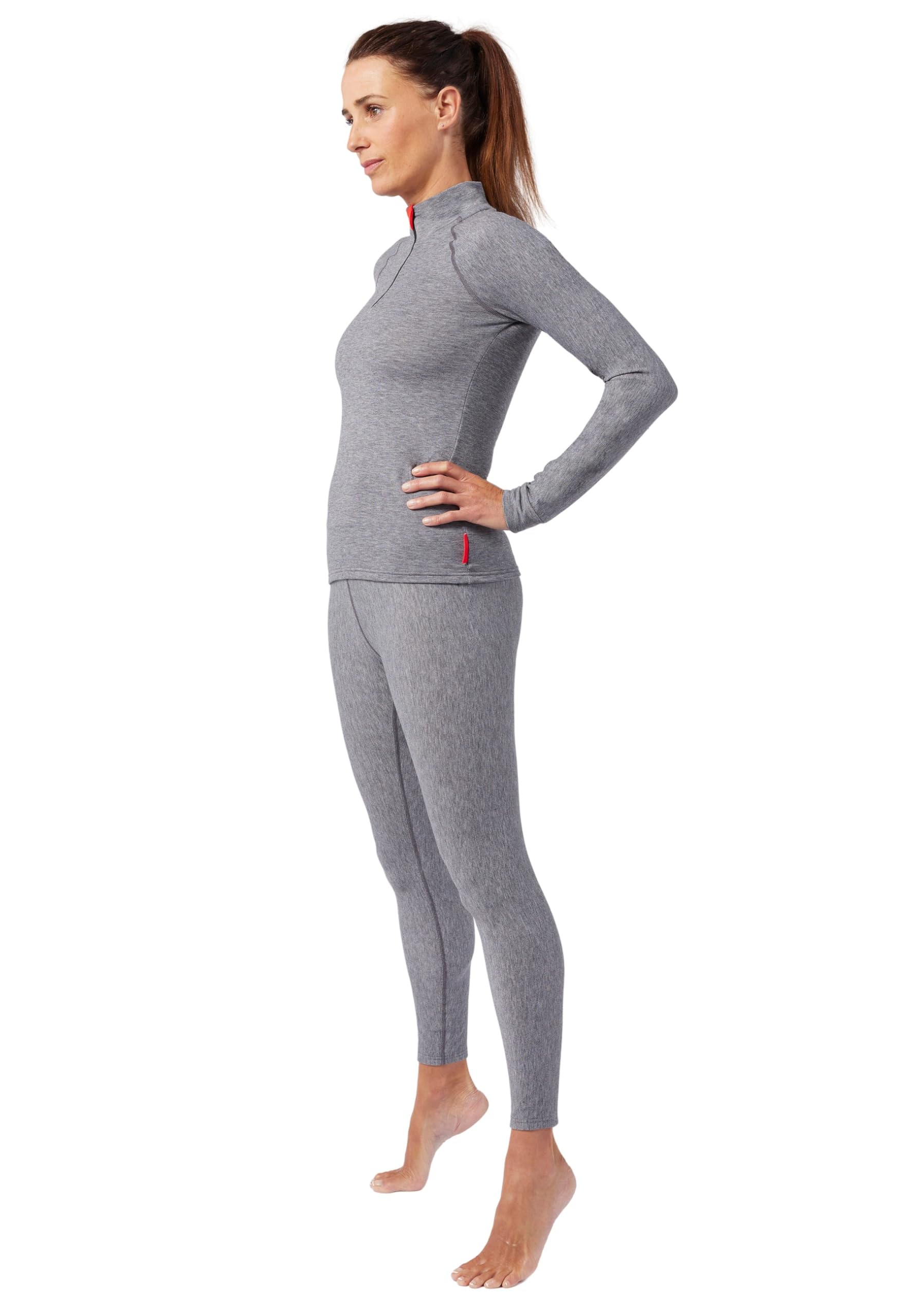 Damart Thermolactyl Maglietta Comfort Thermolactyl 4 con zip donna XS grigio melange