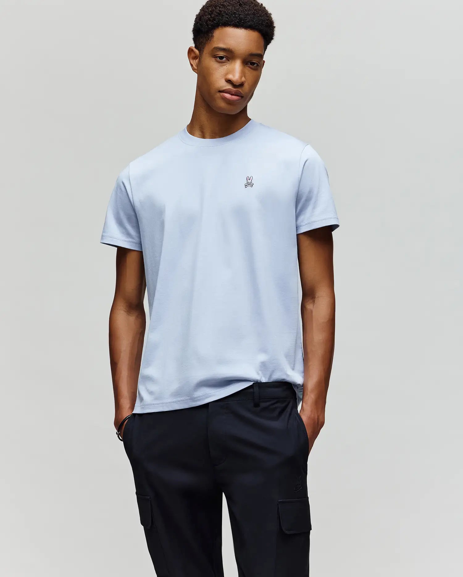 Psycho Bunny Men's Tees Classic Crew Neck Tee B6U014F200 maglietta zen blue cotone Pima