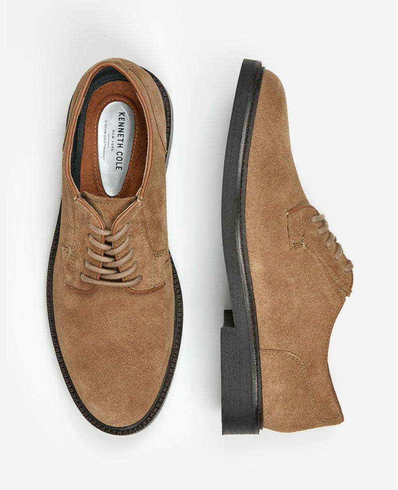 Kenneth Cole Reaction Shoes Winston Suede Derby stringate Tobacco