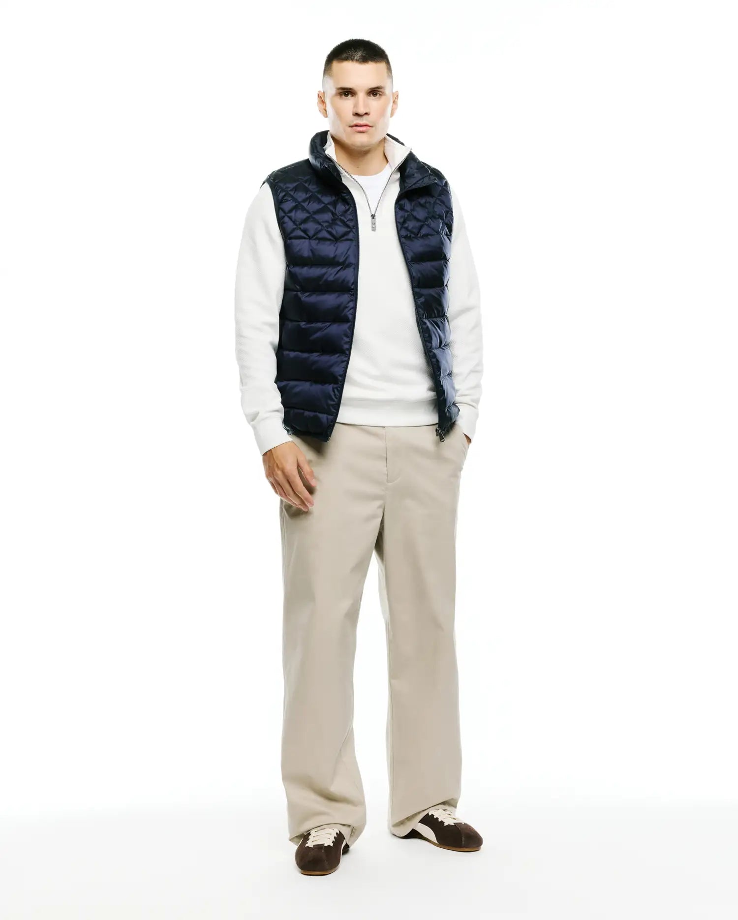 Psycho Bunny Jackets MENS EMERIK QUILTED PUFFER VEST MO1100063 gilet blu imbottito