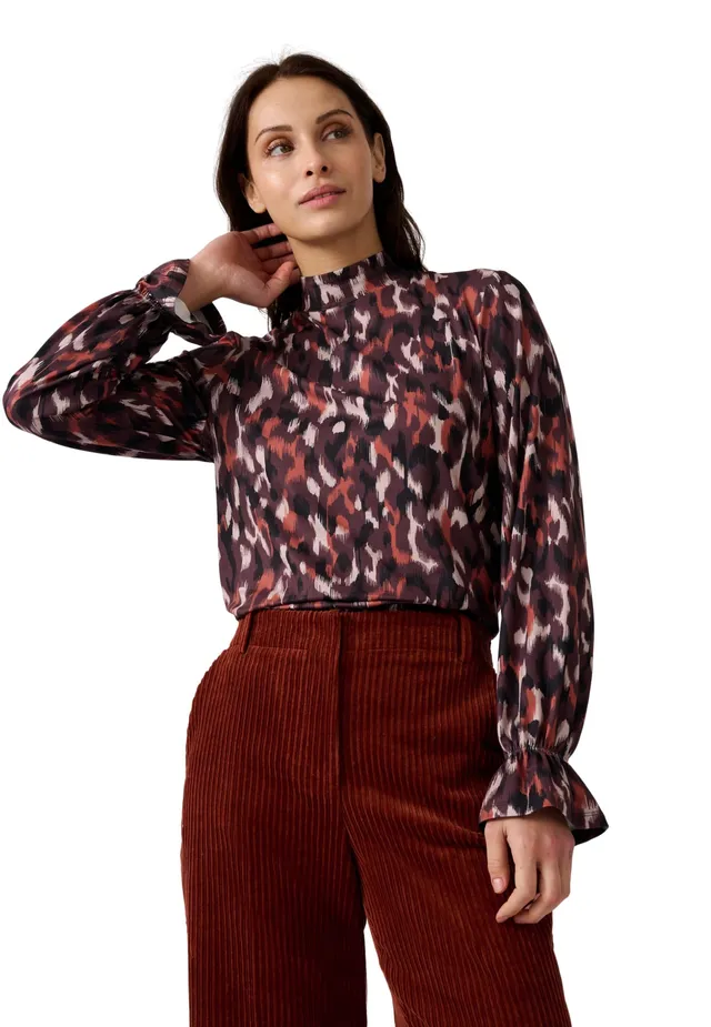 Damart Prêt-à-porter maglietta donna maculata calda collo alto
