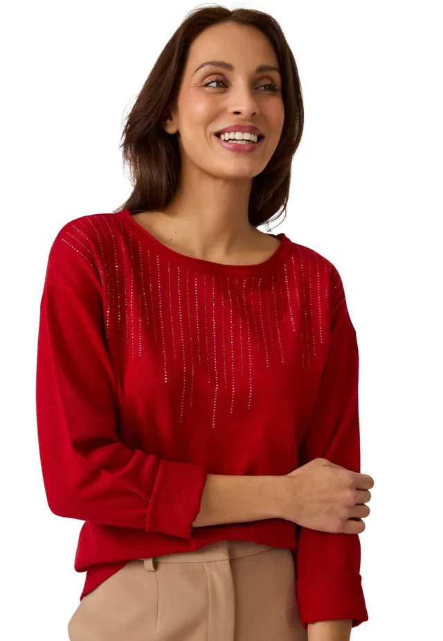 Damart Prêt-à-porter maglione donna rosso 38-40 viscosa