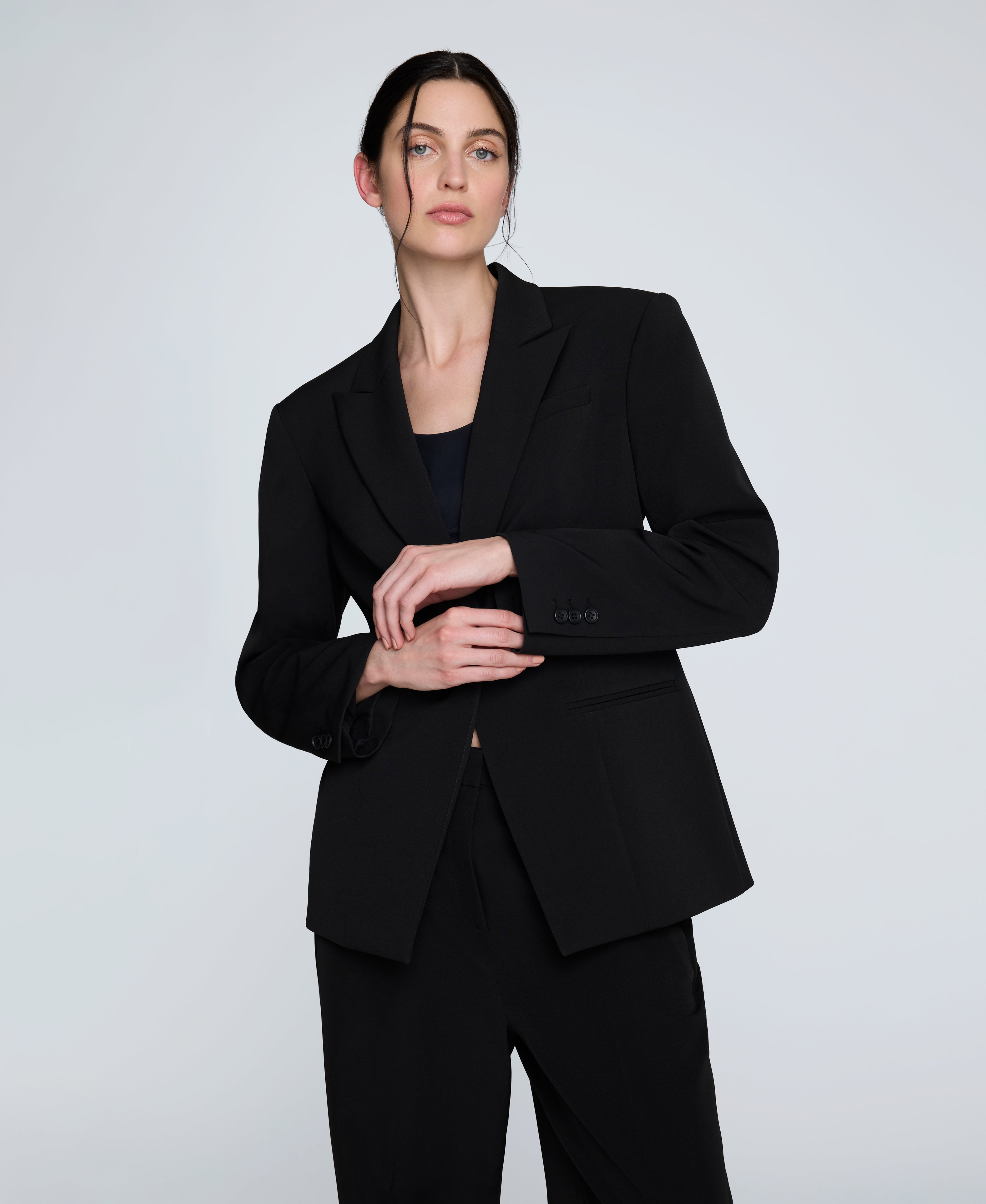 Kenneth Cole Reaction Clothing Luxe Twill Slim One Button Jacket giacca nera