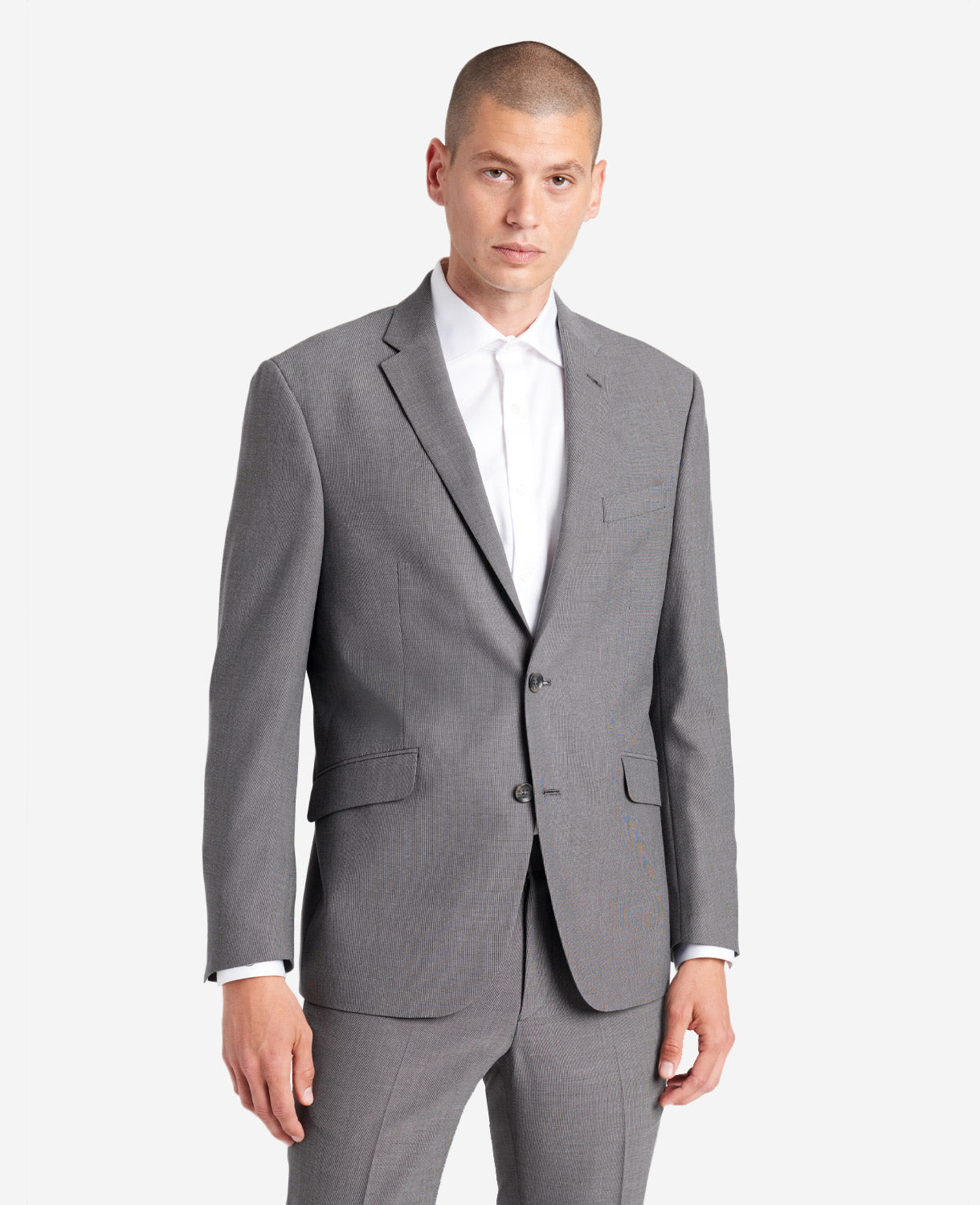 Kenneth Cole Reaction Clothing Slim-Fit Stretch Suit Separate Jacket giacca argento uomo