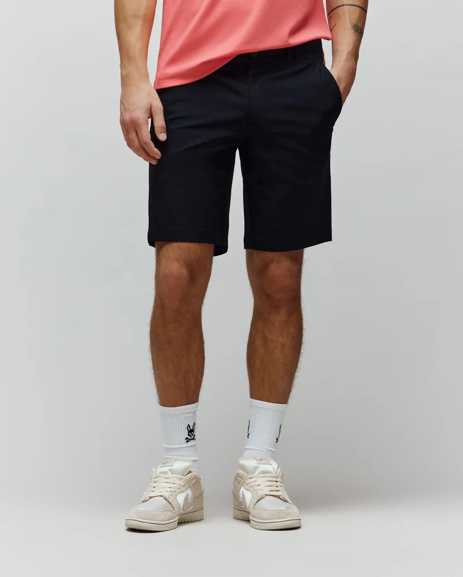 Psycho Bunny Men's Shorts MENS MAVERICK 10K STEP SHORT 9" - B6R969F200 shorts neri traspiranti