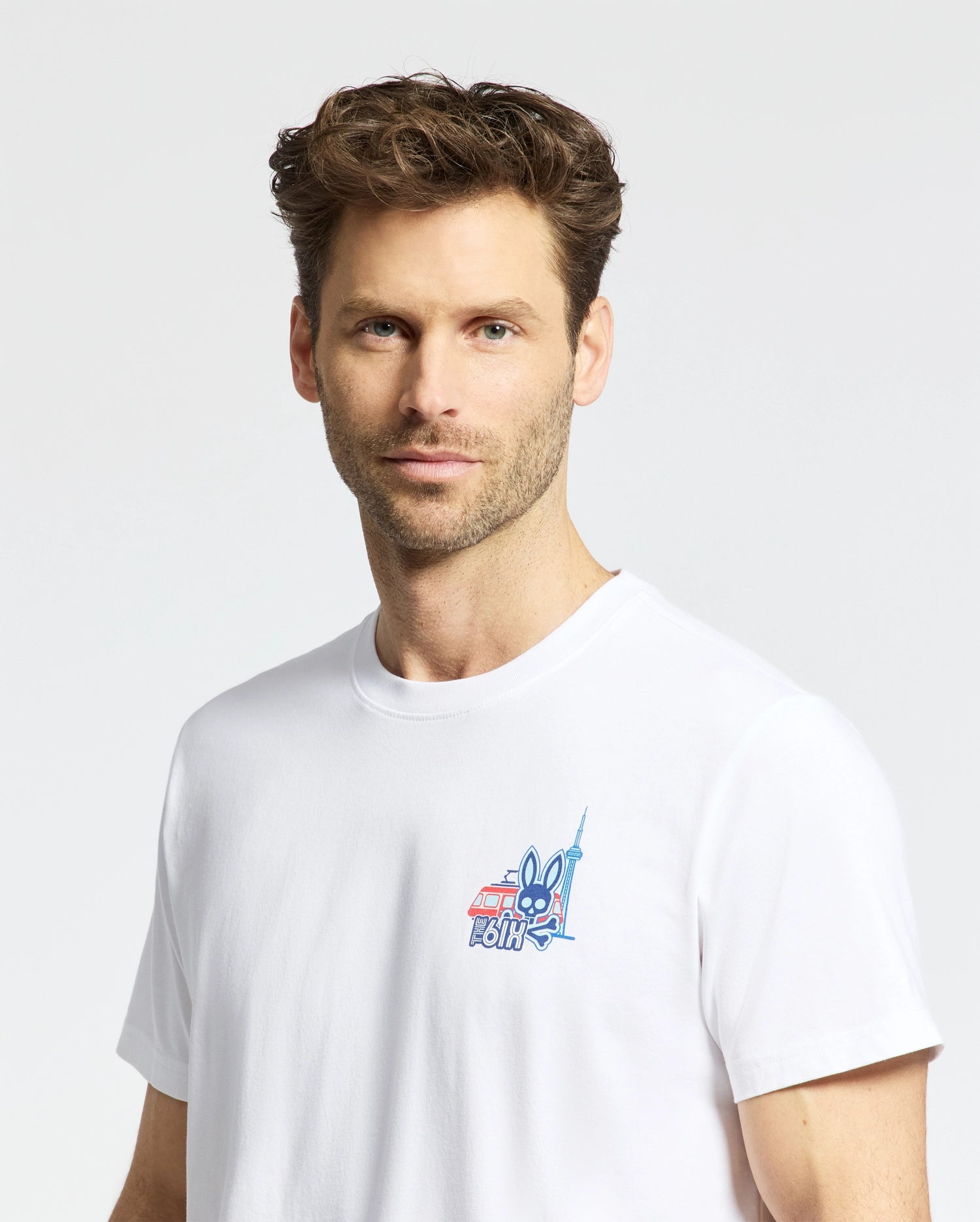 Psycho Bunny Men's Tees Toronto Tee maglietta bianca