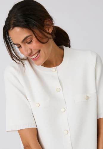 Damart Prêt-à-porter cardigan maglia Milano donna manica corta bianco 38-40