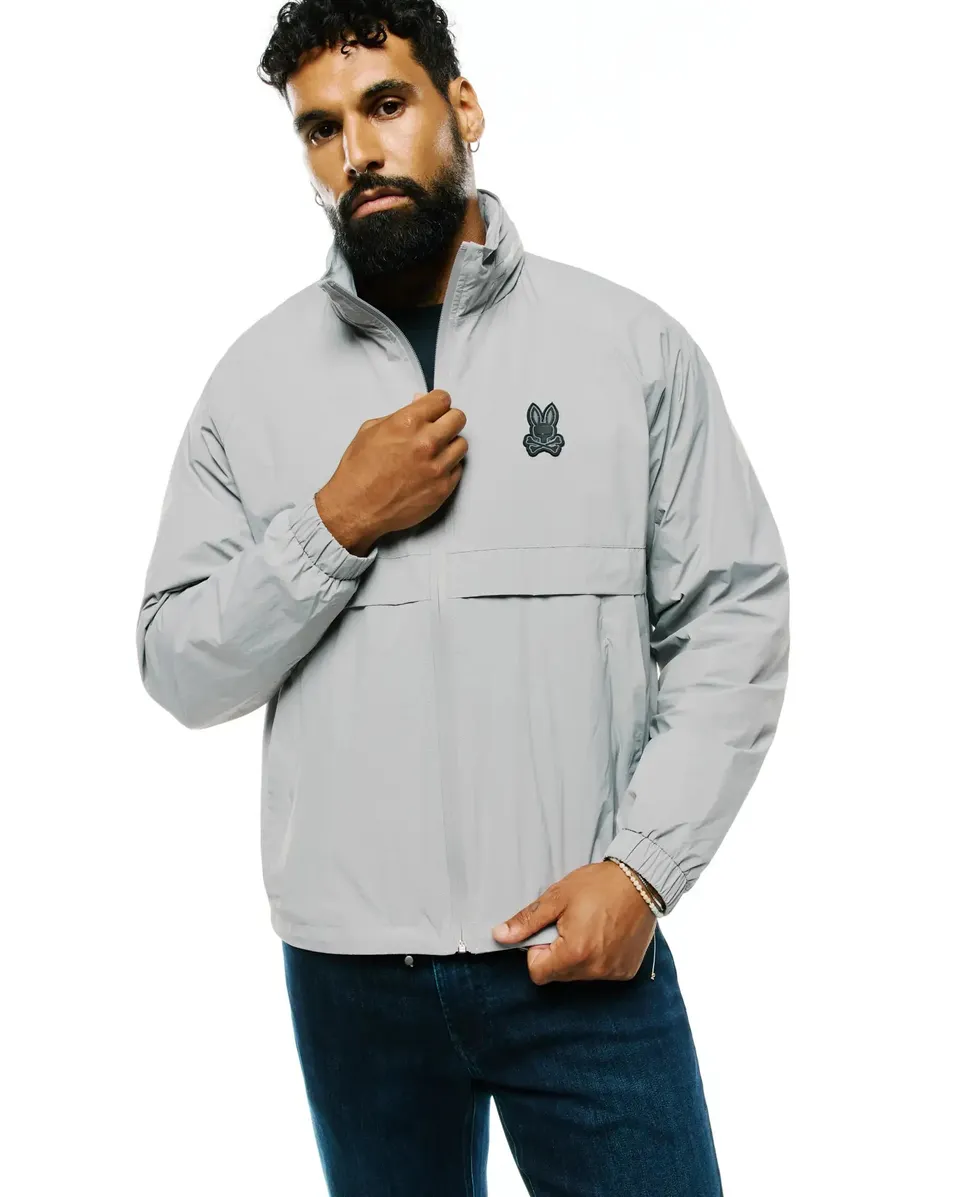 Psycho Bunny Jackets Javier giacca antivento grigia in nylon