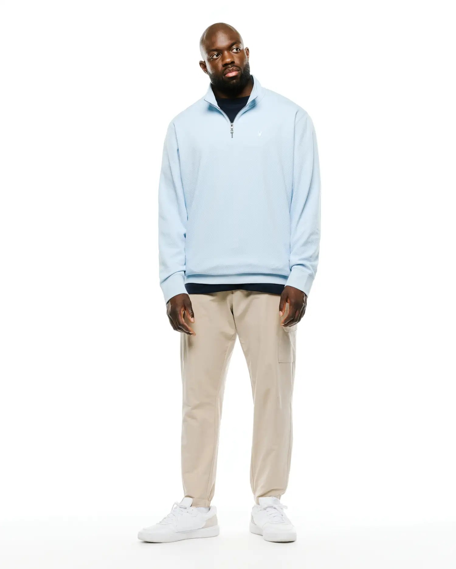 Psycho Bunny Big & Tall BIG AND TALL MARC ZIP SWEATSHIRT BT0500018 felpa Skyway