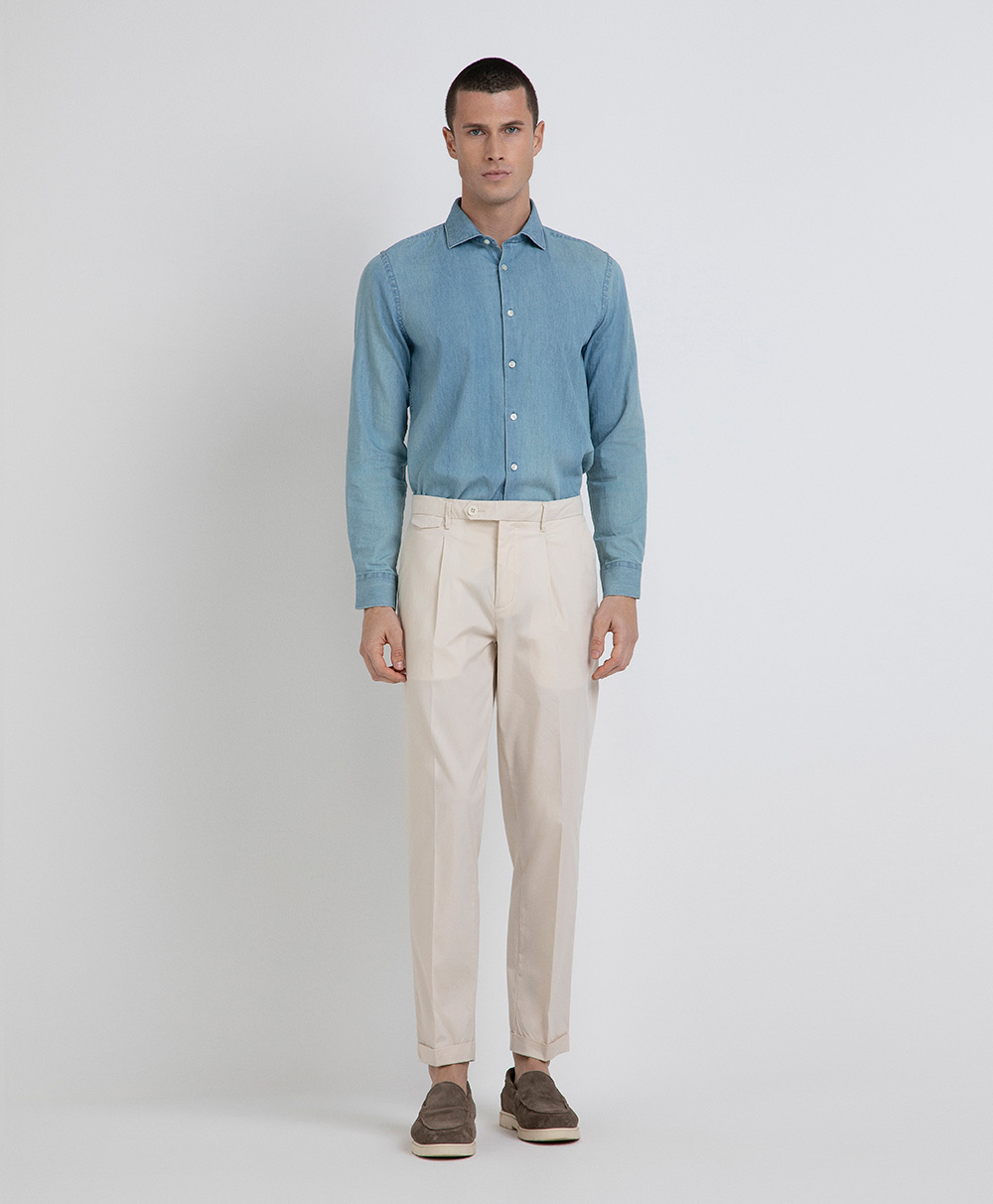 Markup Uomo Camicie Camicia manica lunga collo francese denim light