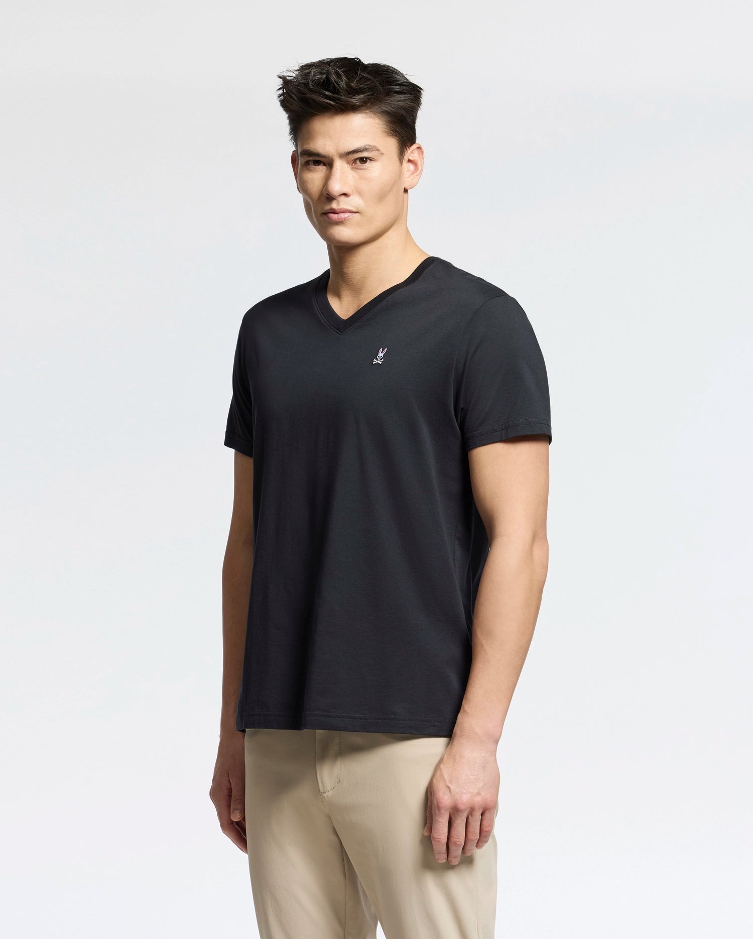 Psycho Bunny Men's Tees Classic V Neck Tee T-shirt nera