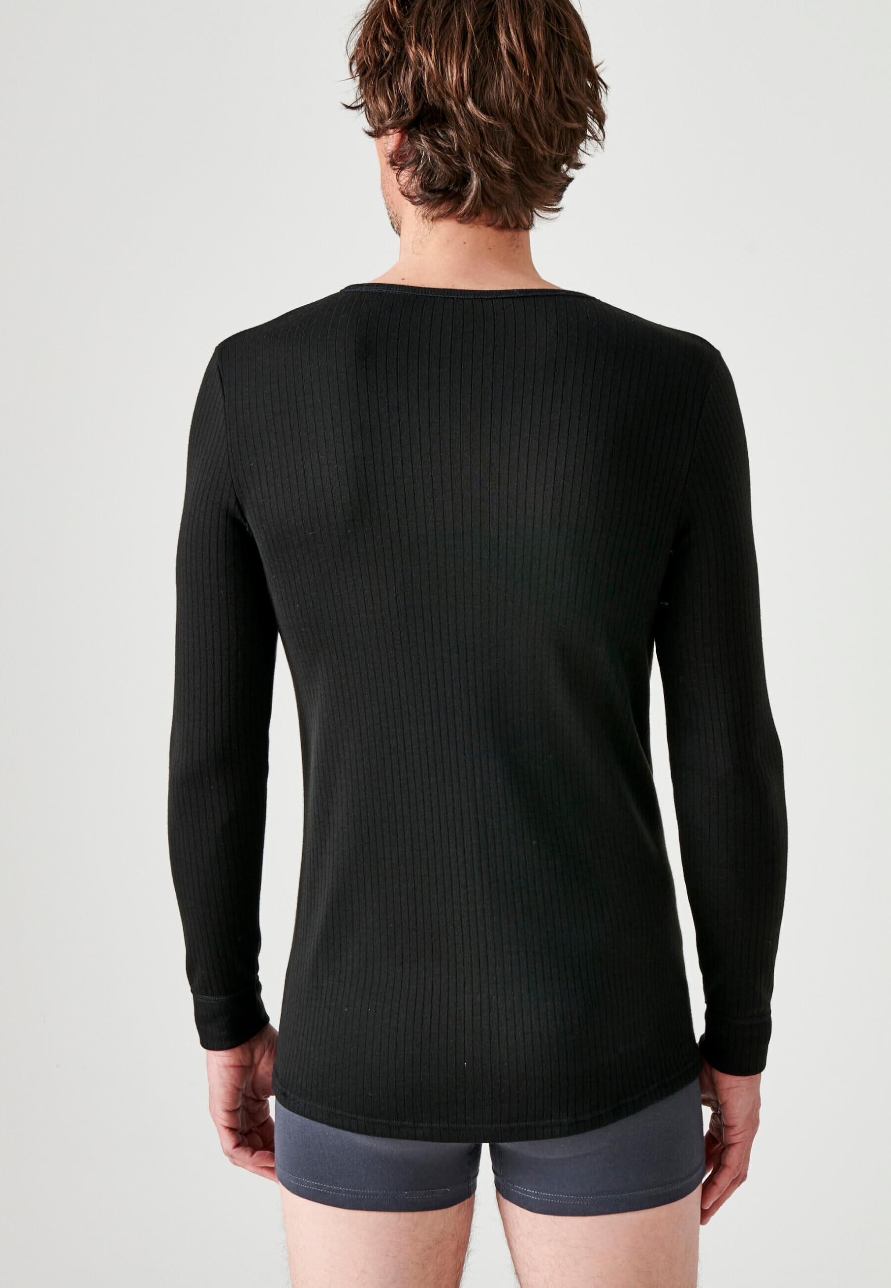 Damart Prêt-à-porter Tee Shirt Manches Longues maglia uomo nera