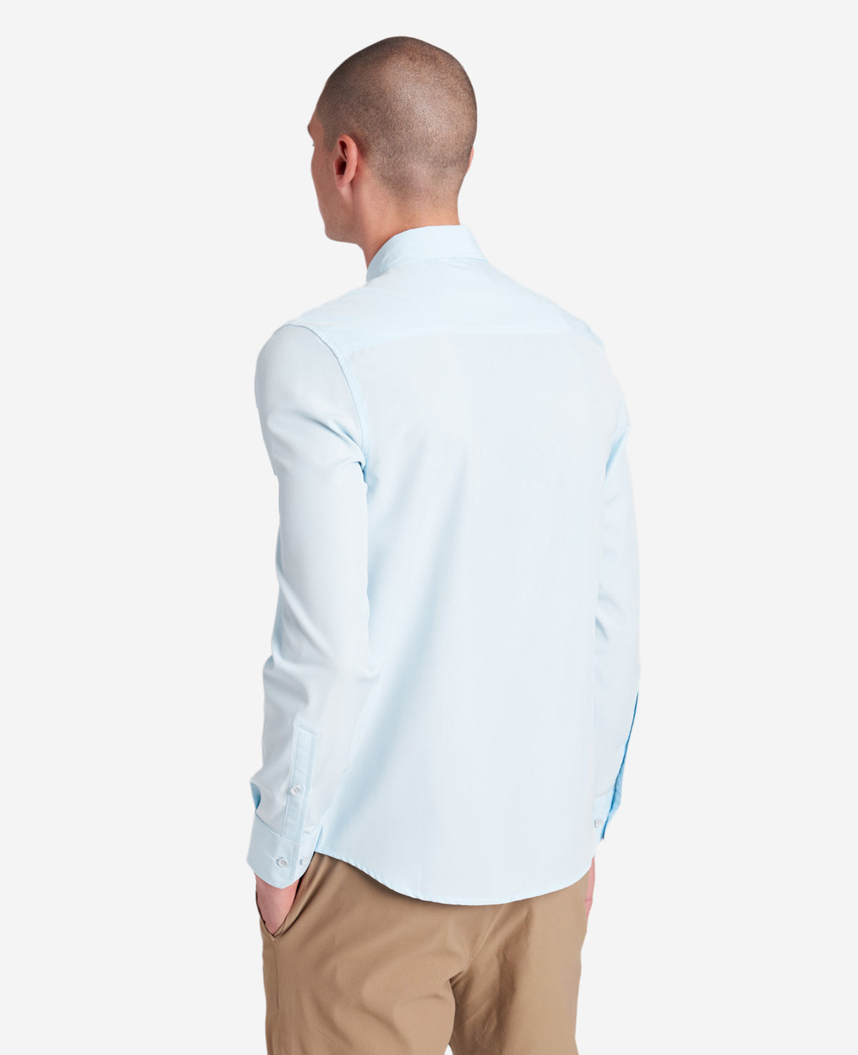 Kenneth Cole Reaction Clothing Performance Slim Fit Button Down Shirt camicia azzurra
