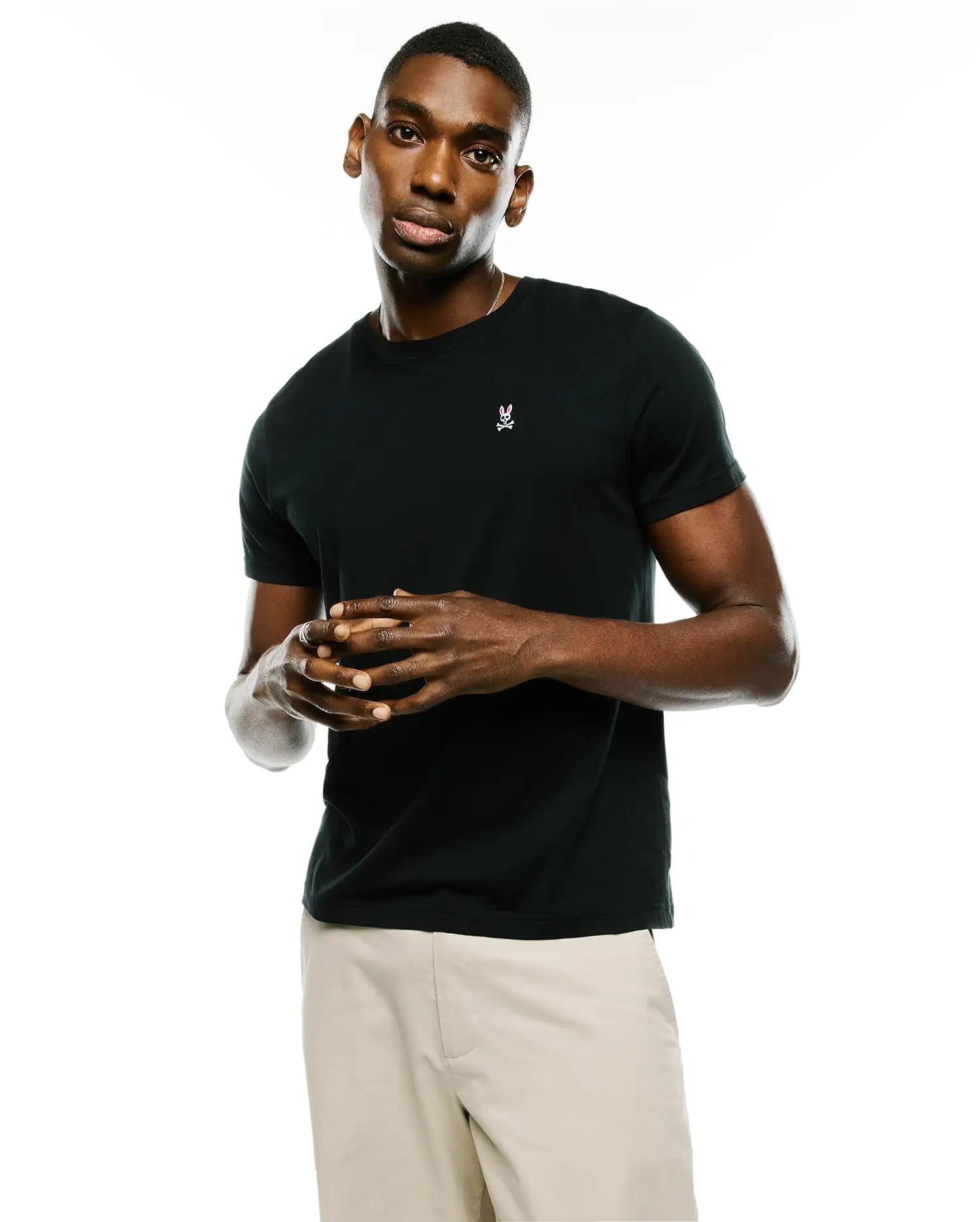 Psycho Bunny Men's Tees Classic Crew Neck Tee B6U014CRPC maglietta nera XXS–XXXL in cotone Pima