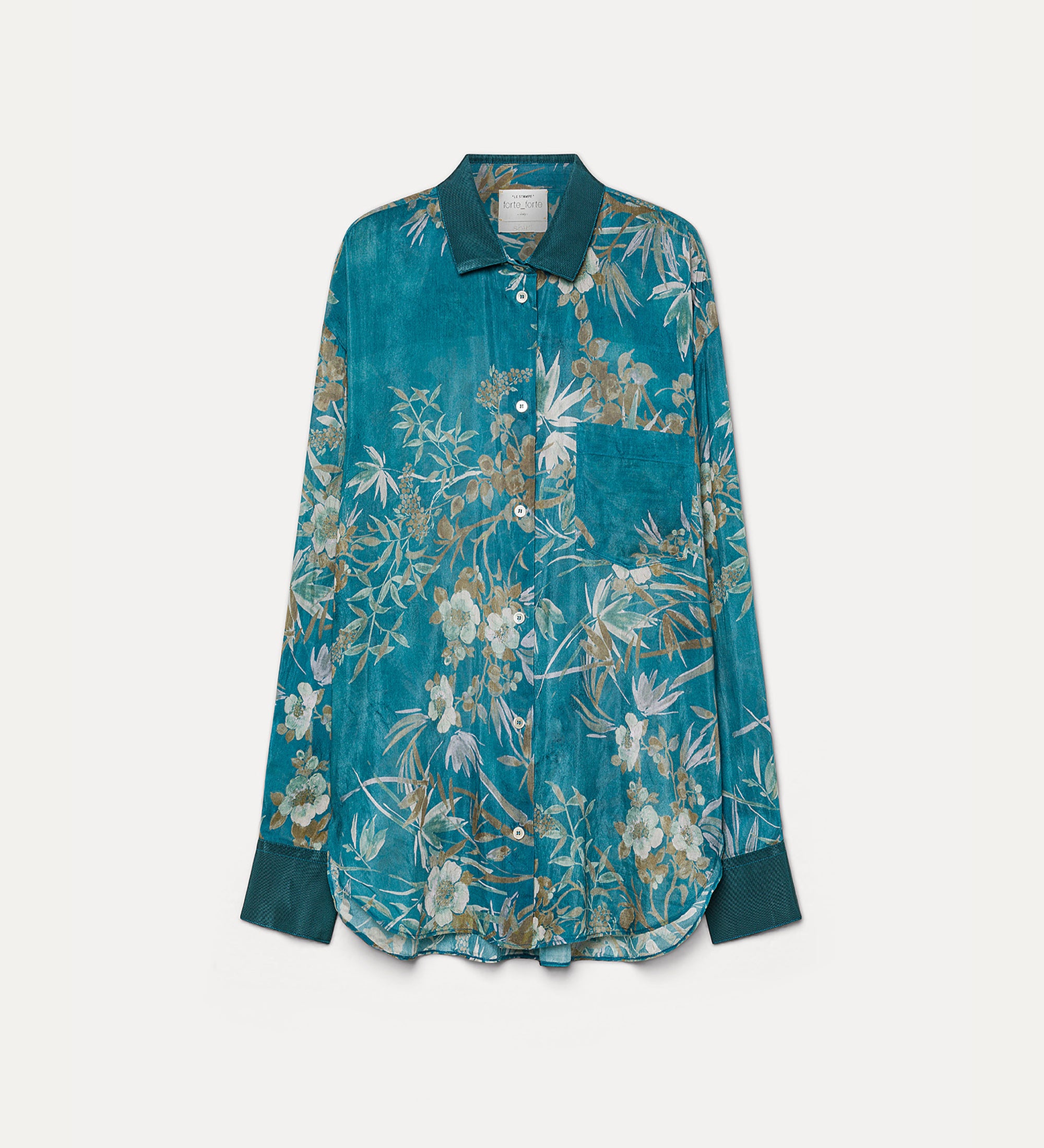 Forte camicie Le Bambou Secret voile shirt camicia jade in cotone e seta