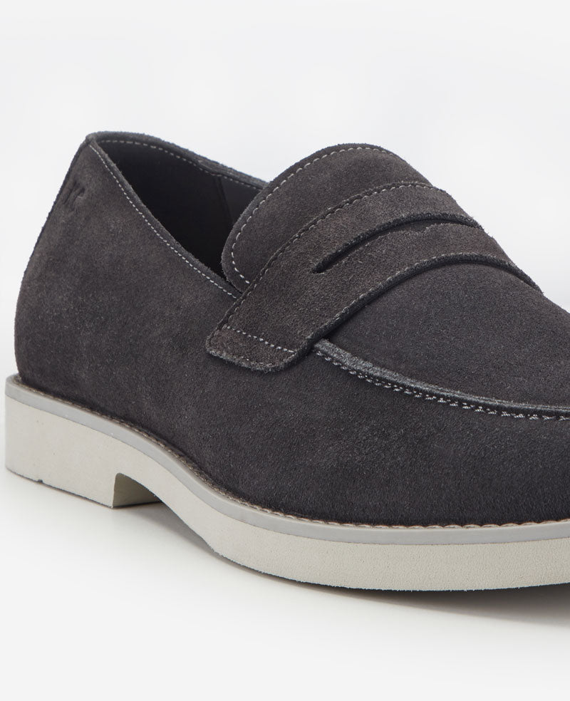 Kenneth Cole Reaction Savon Casual Penny Loafer mocassino in camoscio grigio