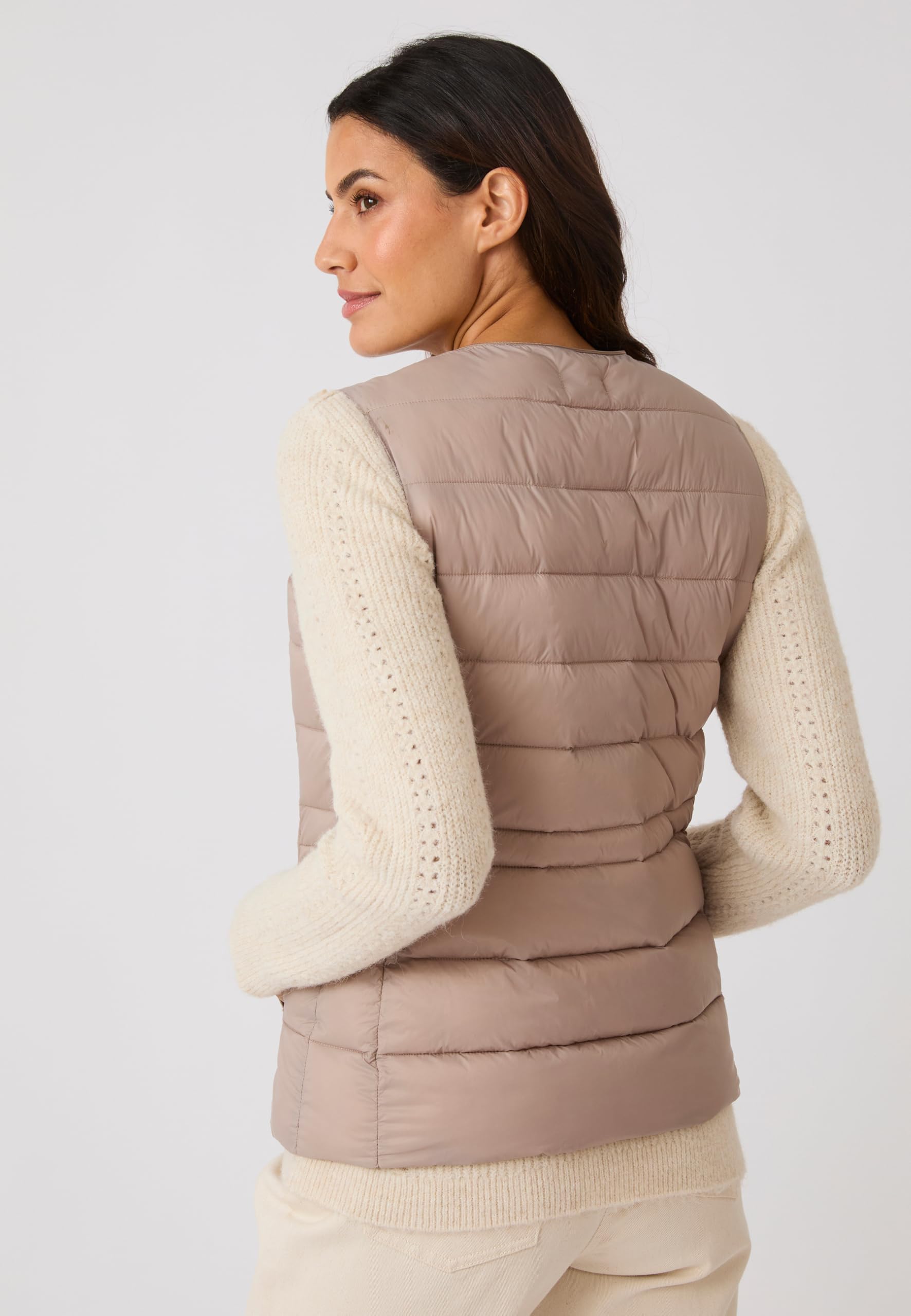 Damart Thermolactyl piumino donna grigio tortora smanicato idrorepellente