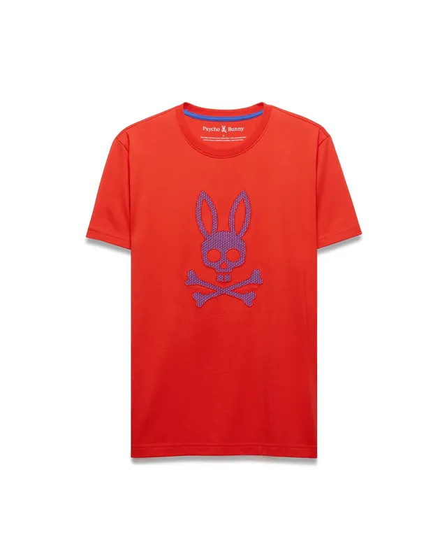 Psycho Bunny Men's Tees MENS STAN PIMA COTTON GRAPHIC TEE MT0200369 t-shirt rossa