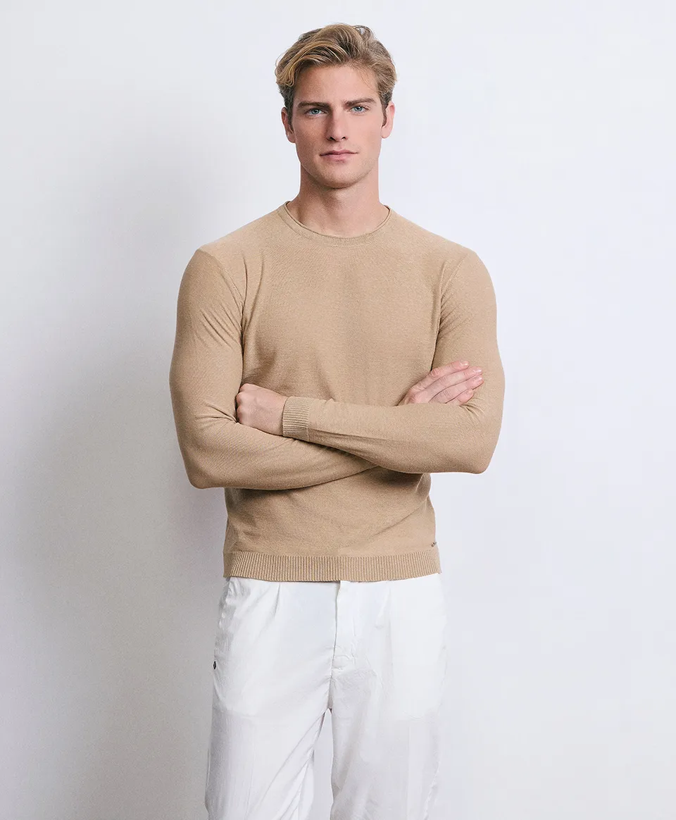 Markup Uomo Maglieria Girocollo misto lino maglia