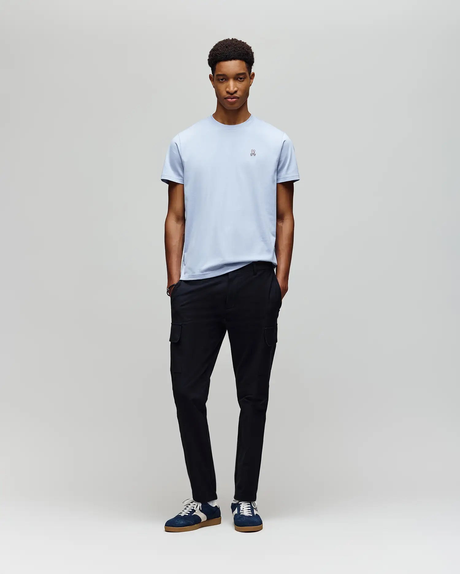 Psycho Bunny Men's Tees Classic Crew Neck Tee B6U014F200 maglietta zen blue cotone Pima
