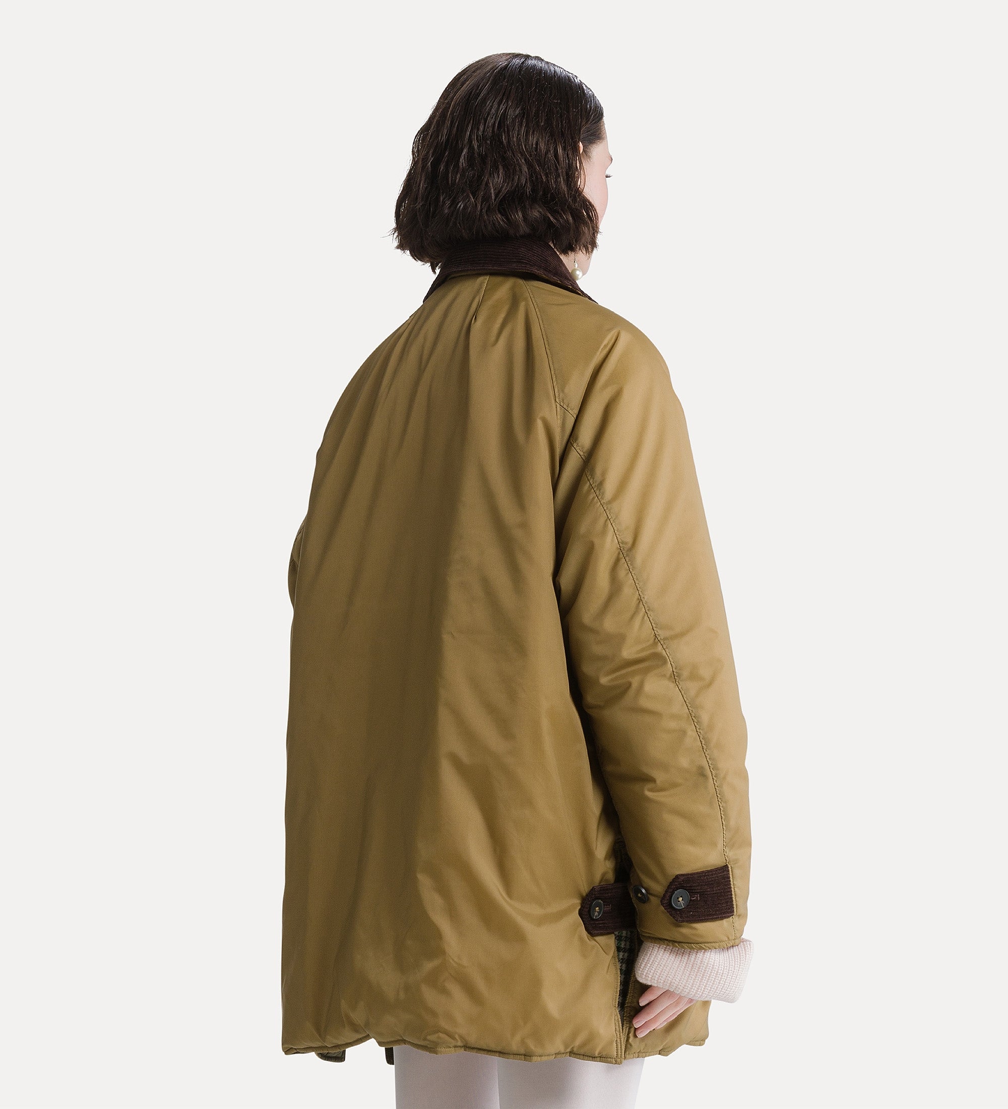 Forte capispalla e kimono nylon midi british jacket giacca giallo oro